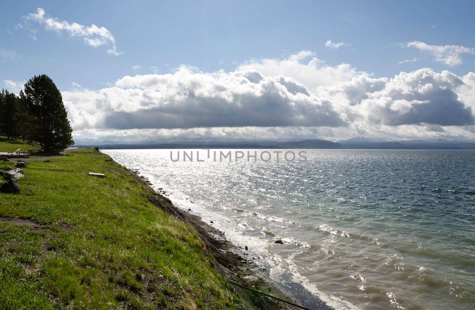 Yellowstone Lake in Yellowstone National Park in Wyoming