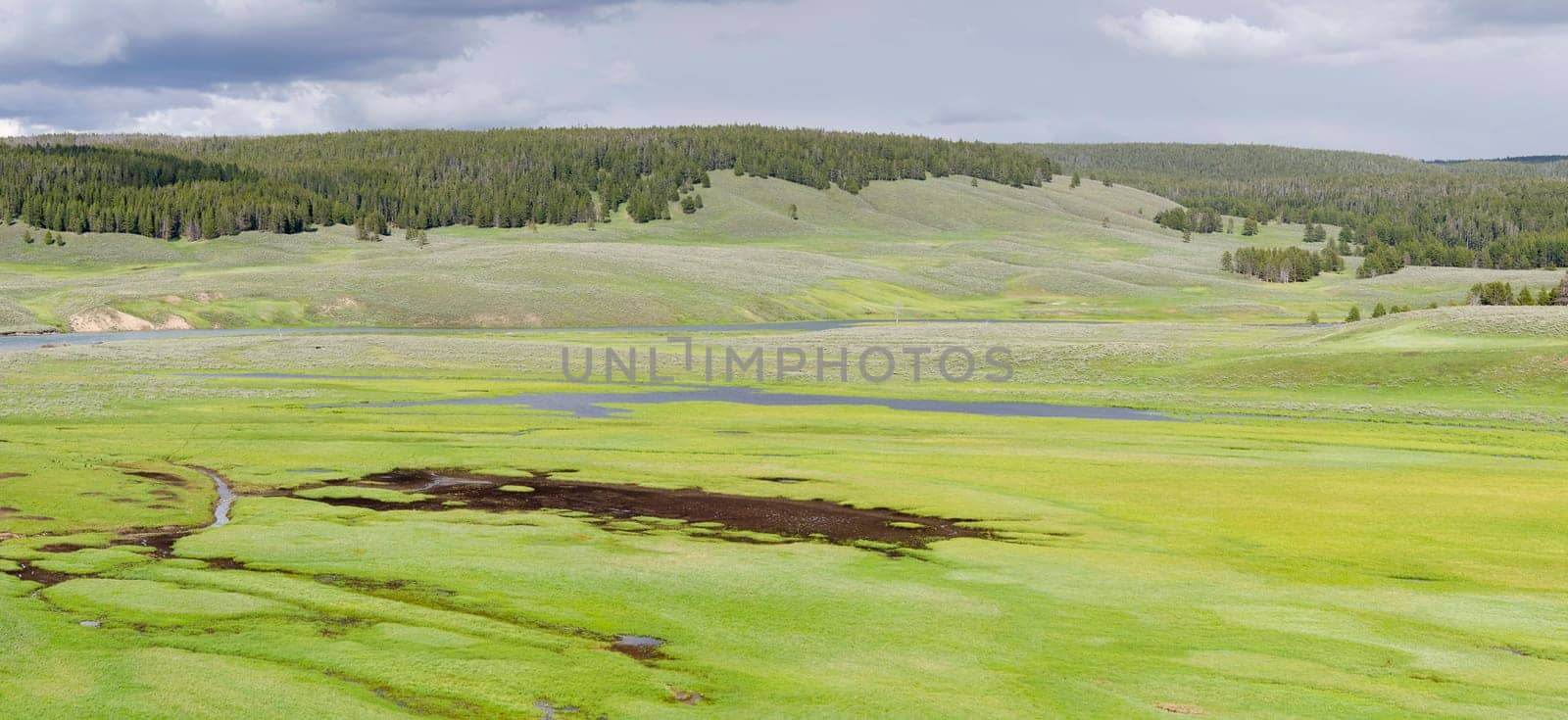 overview in Yellowstone National Park in Wyoming