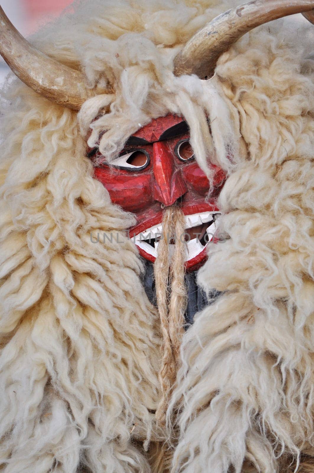 MOHACS, HUNGARY - MARCH 10: Unidentified people in mask at the Mohacsi Busojaras. It is an  annual festival to welcome the spring . March 10, 2012 in Mohacs, Hungary.