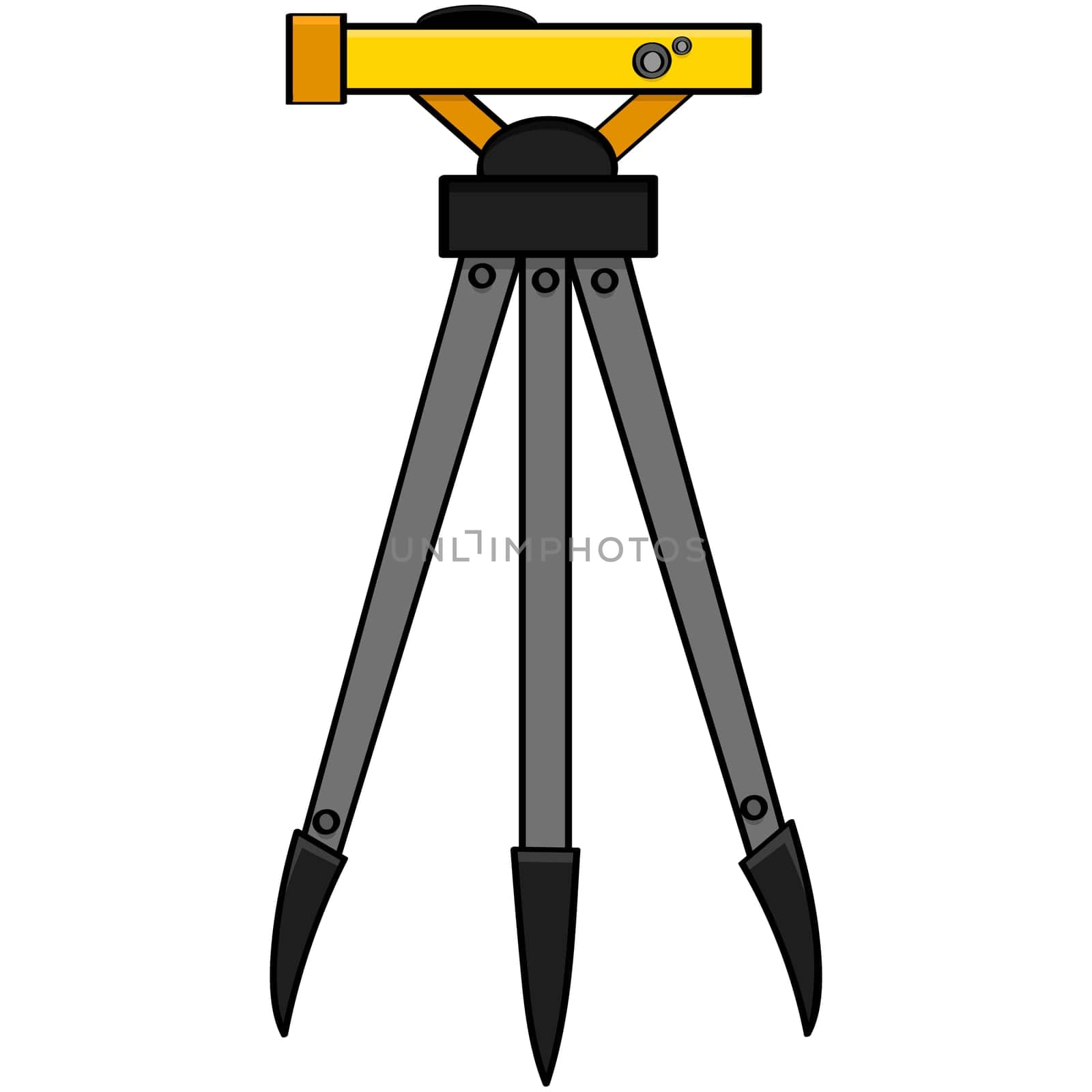 Cartoon illustration of a surveying tool normally used by engineers