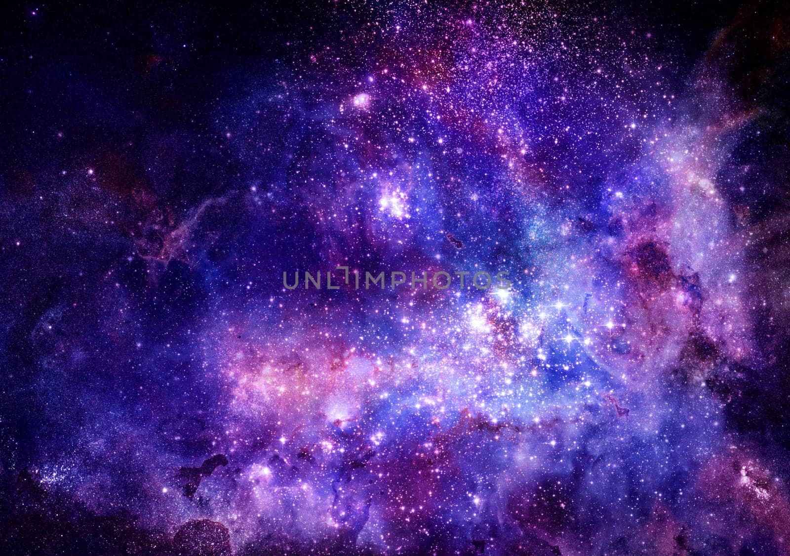 bright nebula gas cloud in deep outer space