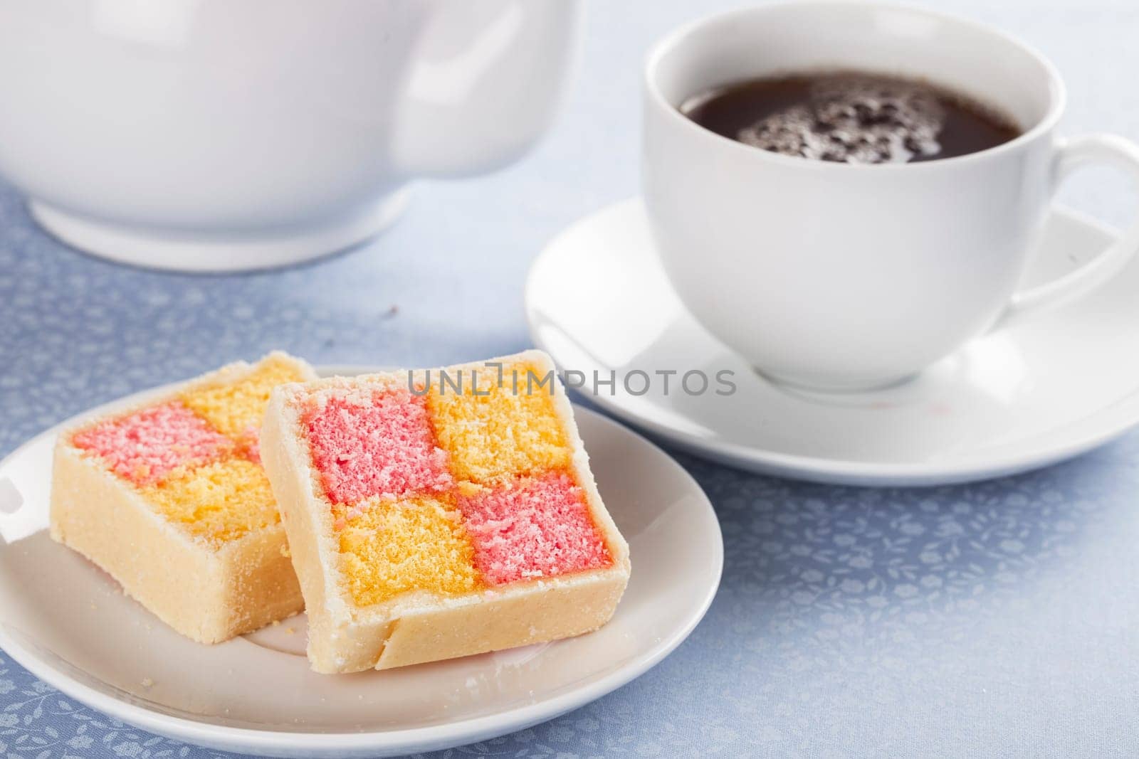 Battenburg cake for afternoon tea