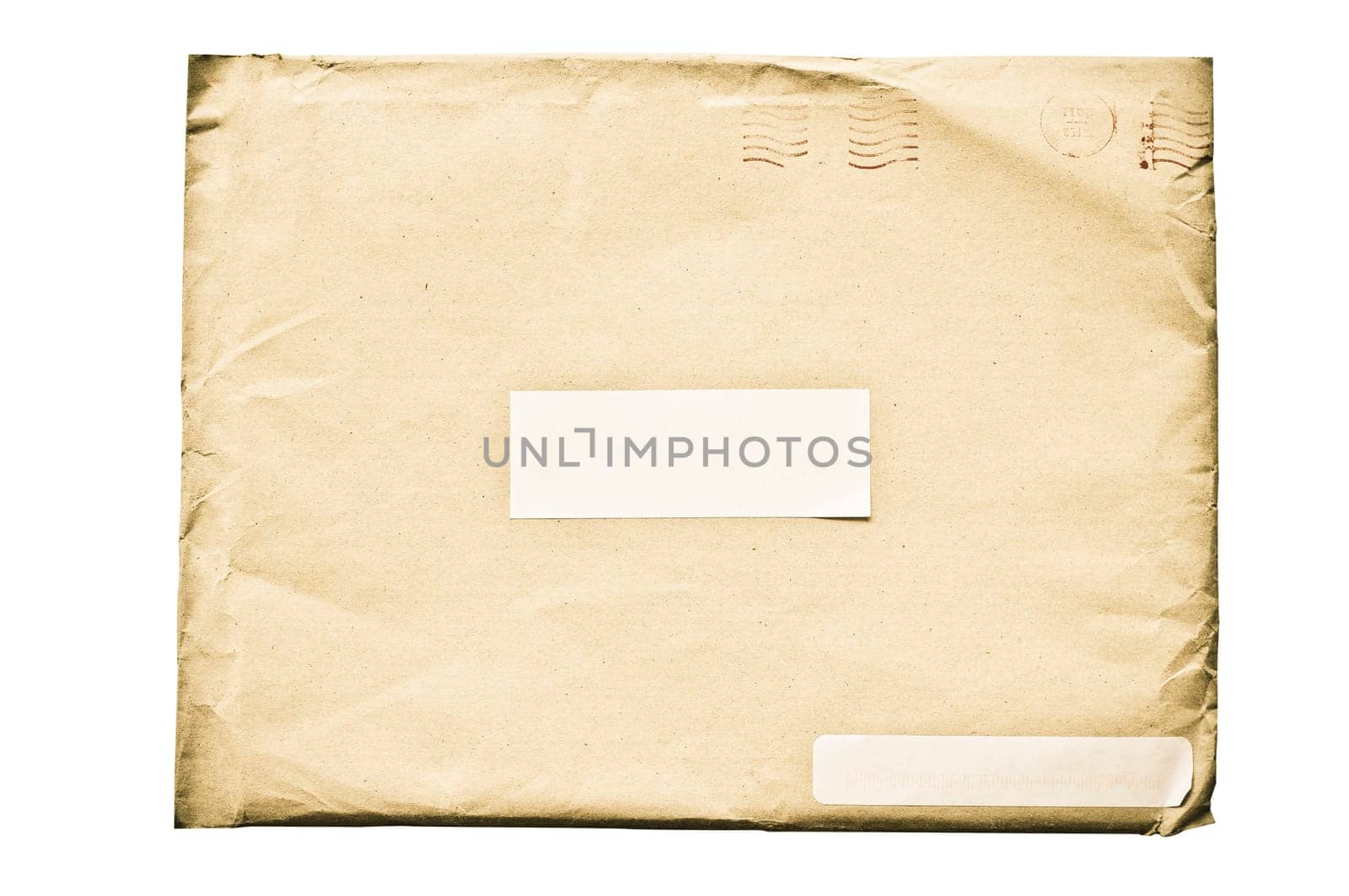 isolated crumpled envelope, with clipping path in jpg.
