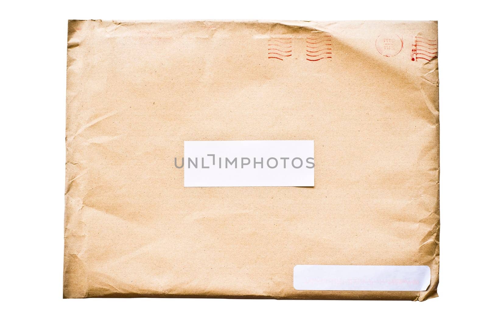 isolated crumpled envelope, with clipping path in jpg.