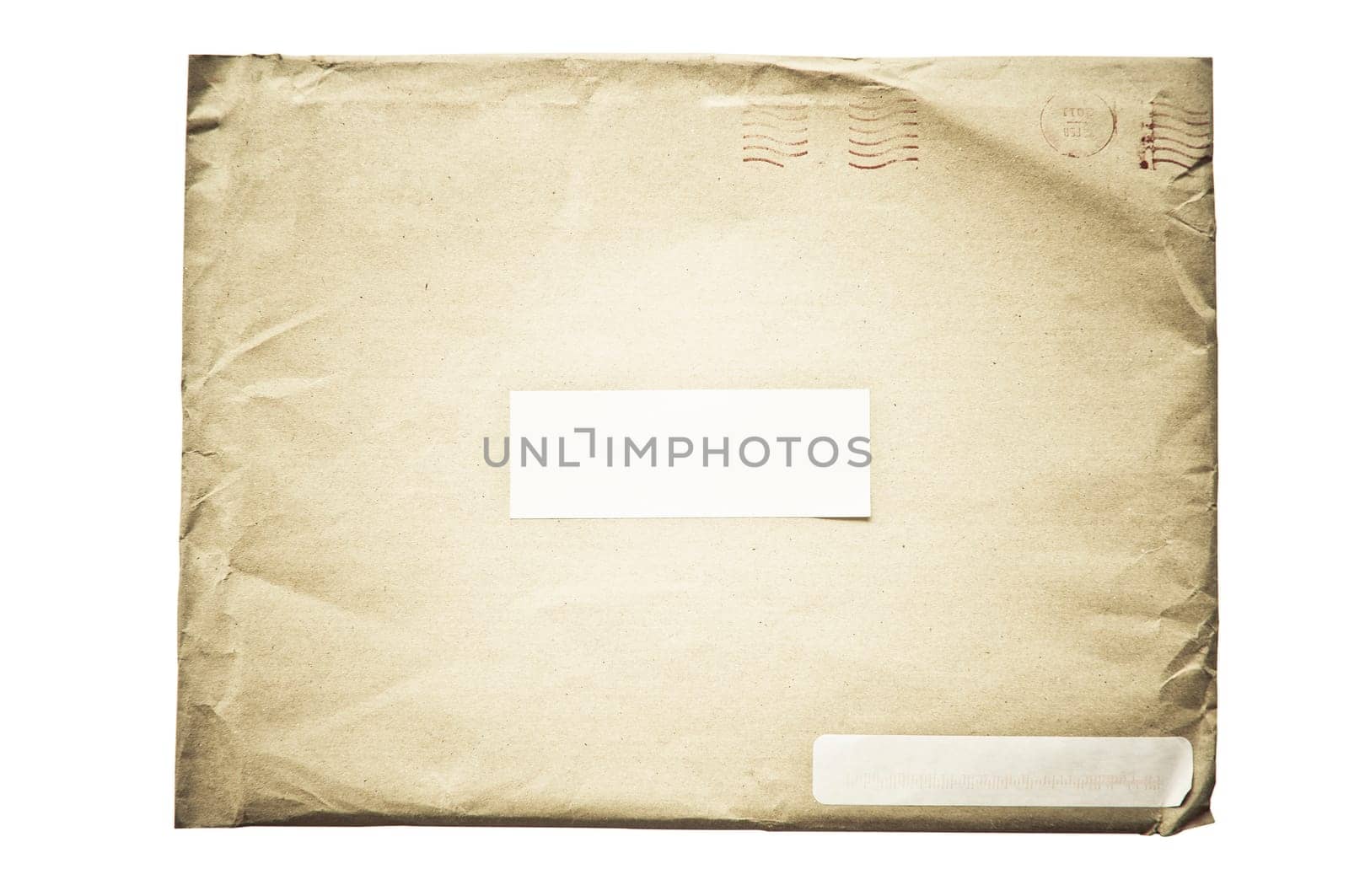 isolated crumpled envelope, with clipping path in jpg.