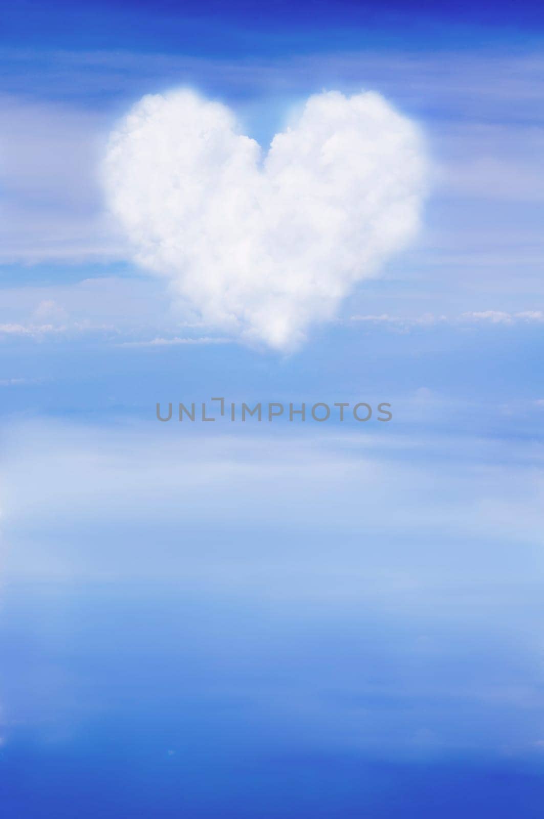 heart shape formed by clouds, for valentine days.
