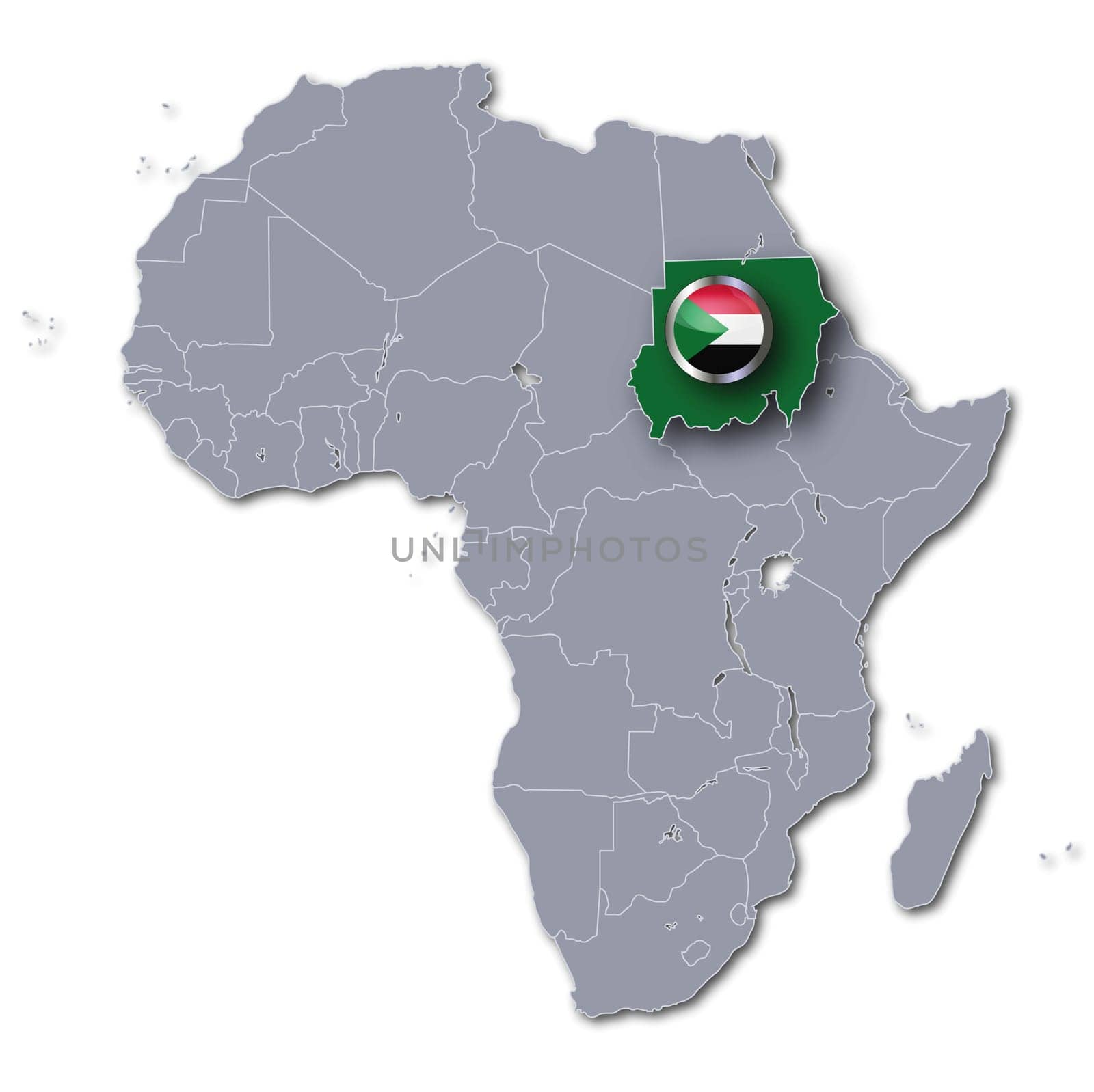 Map of Africa Sudan