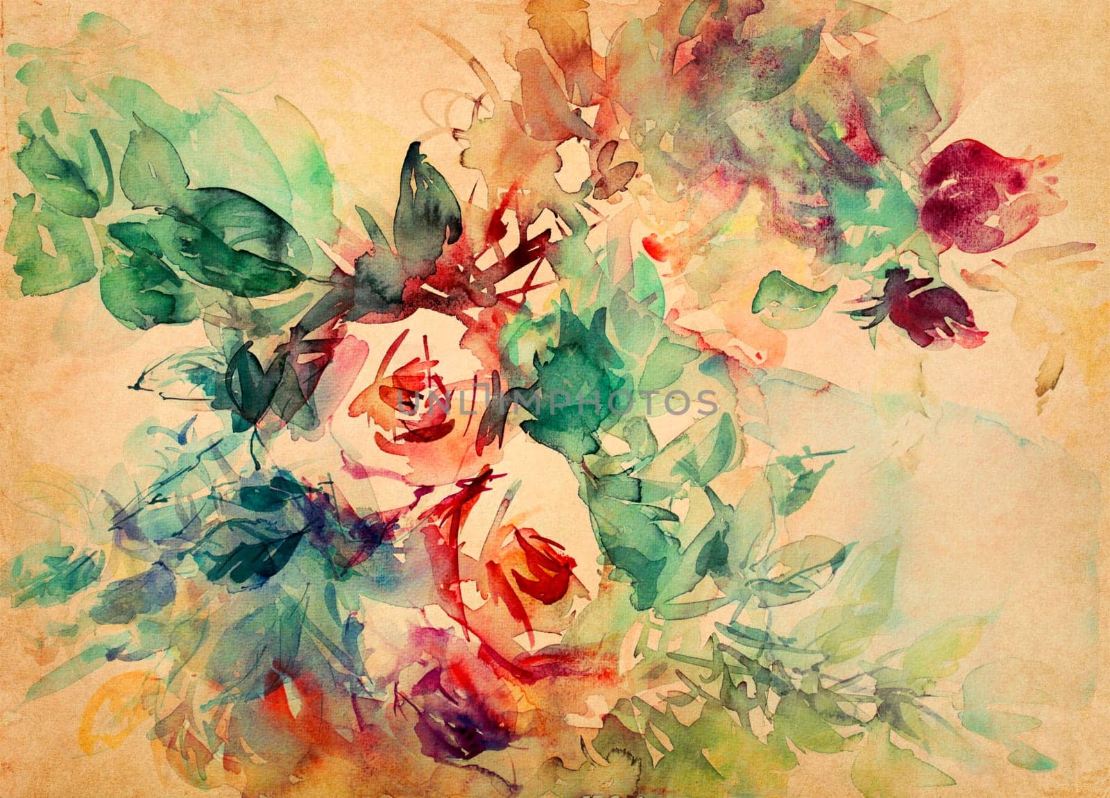 Roses Watercolor Parchment