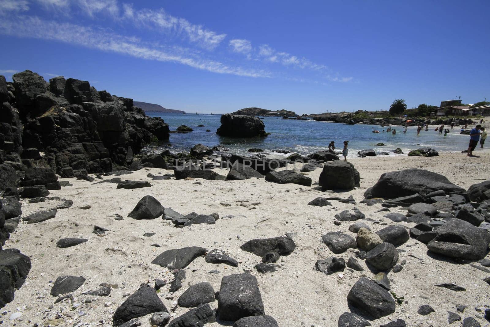 Beaches and harbour near Bahia Inglesia, Caldera, Chile