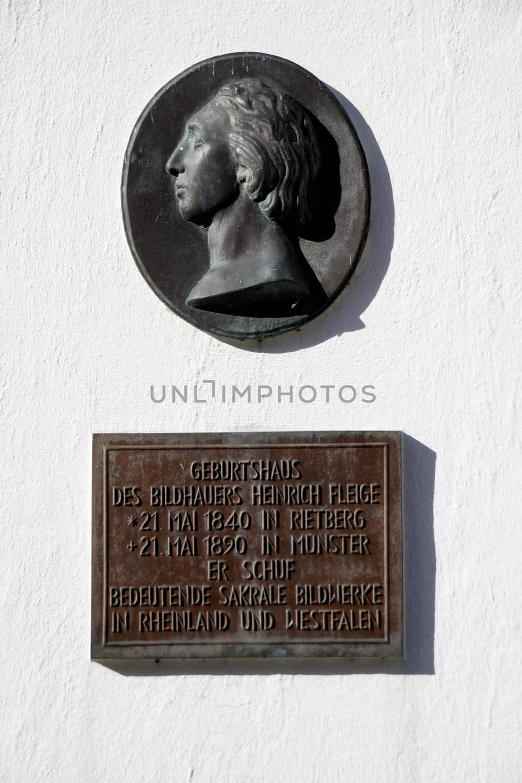 Commemorative plaque for Heinrich Fleige in Rietberg
