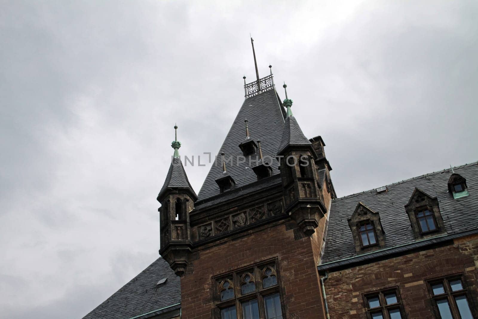 Wernigerode Castle in the rain
