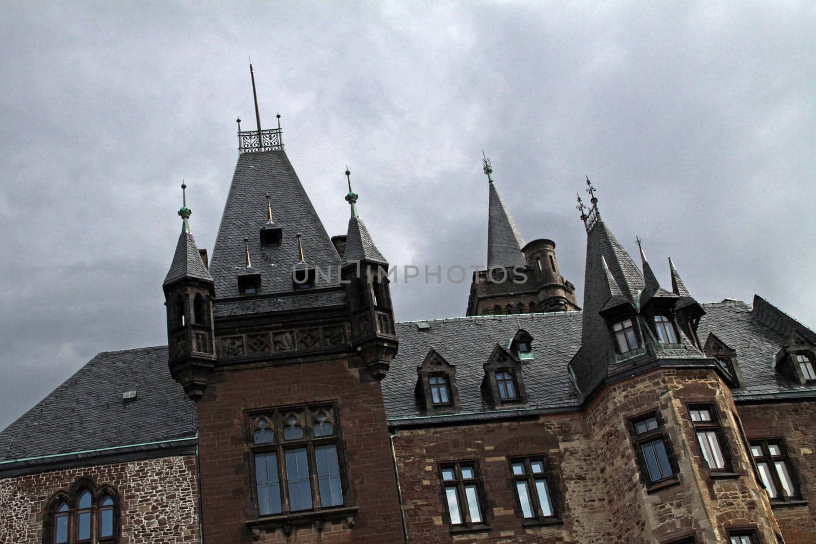 Wernigerode Castle in the rain
