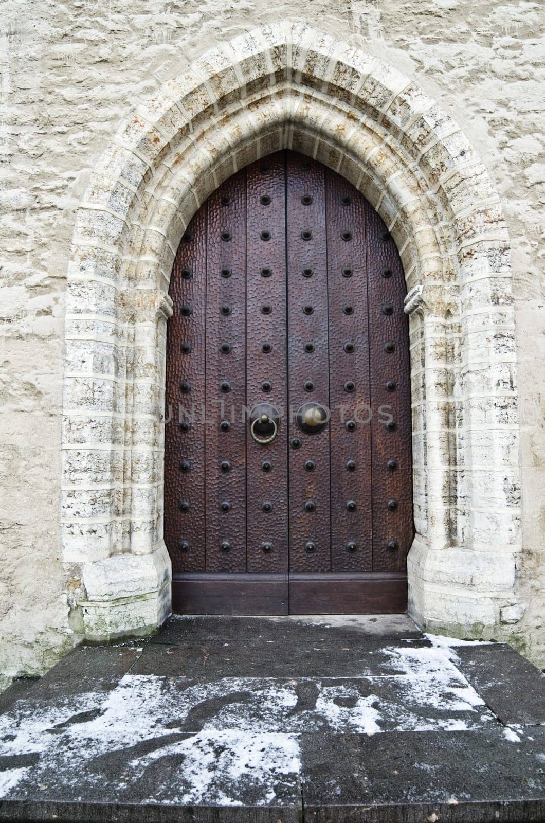 Ancient wooden gate, close up