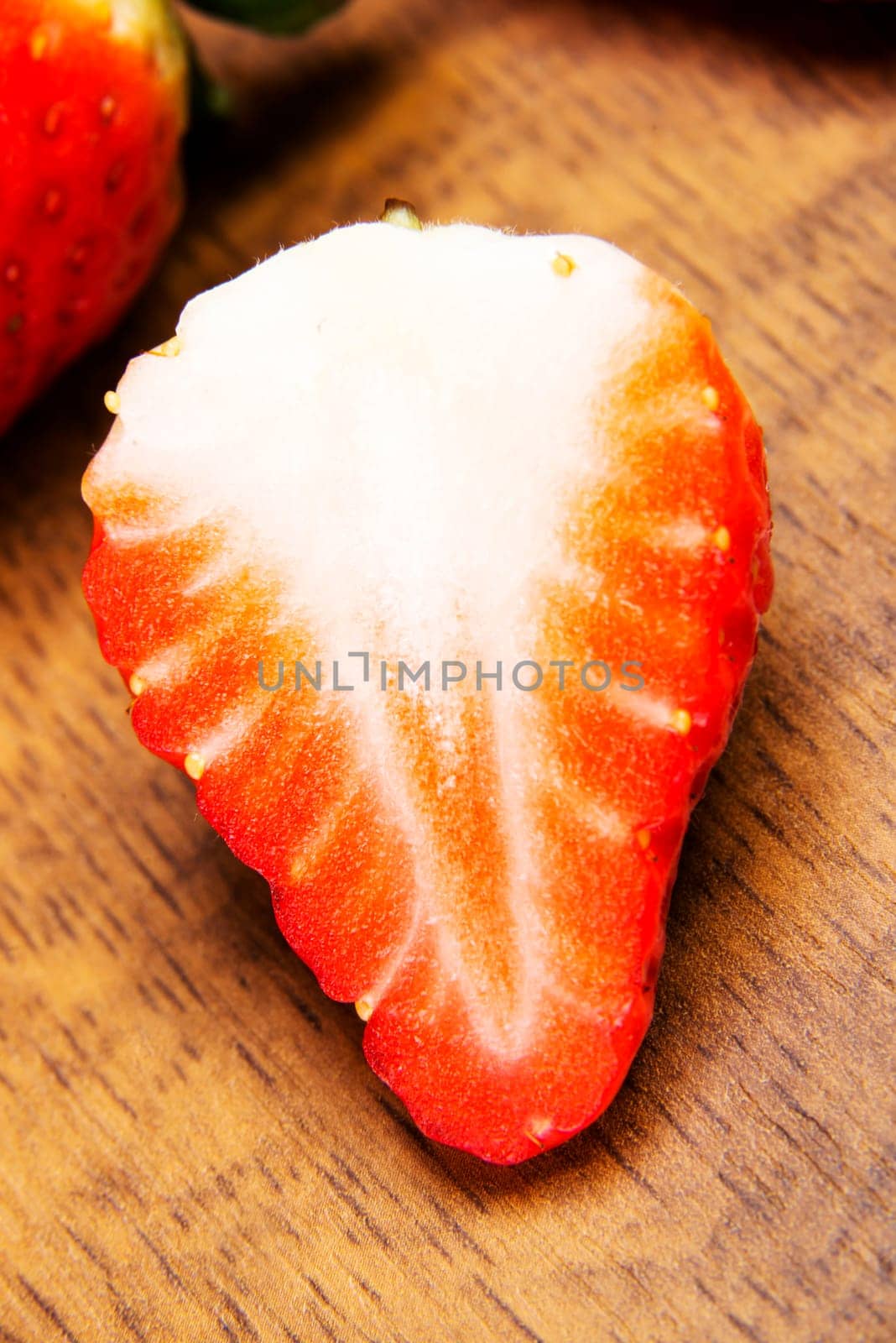 Fresh strawberries on table