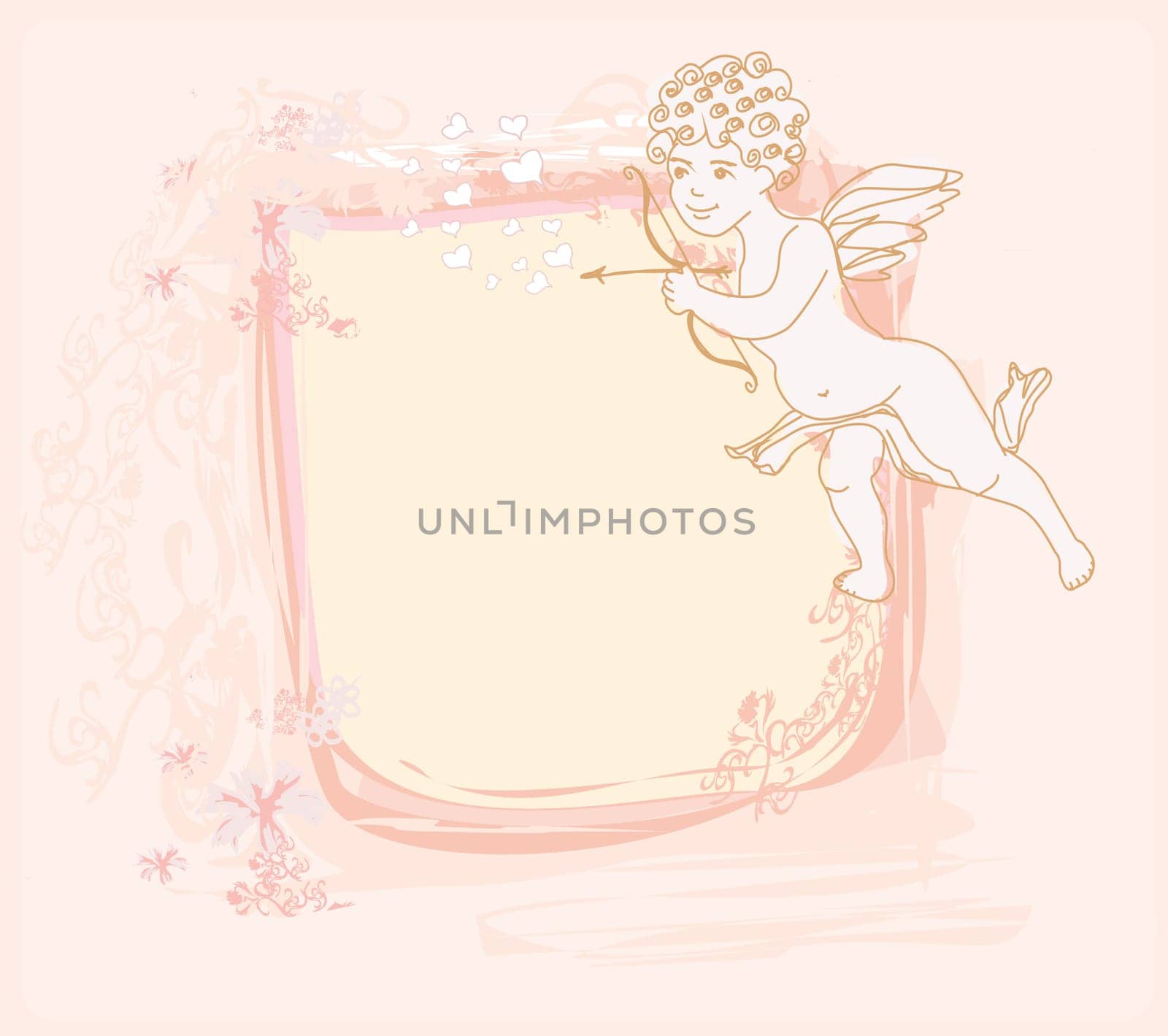 happy valentine's day card with cupid