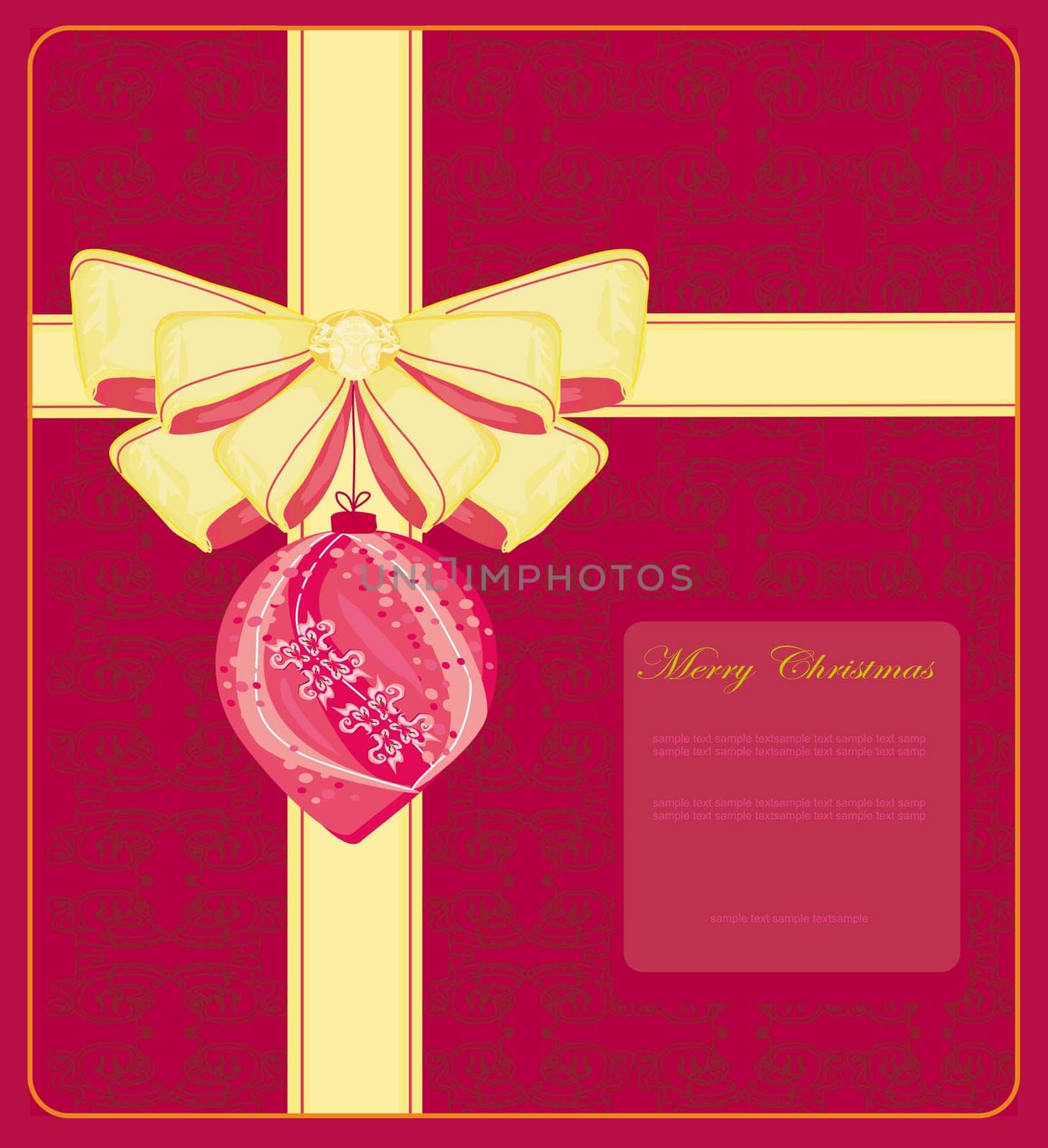 Christmas Framework style with bauble card
