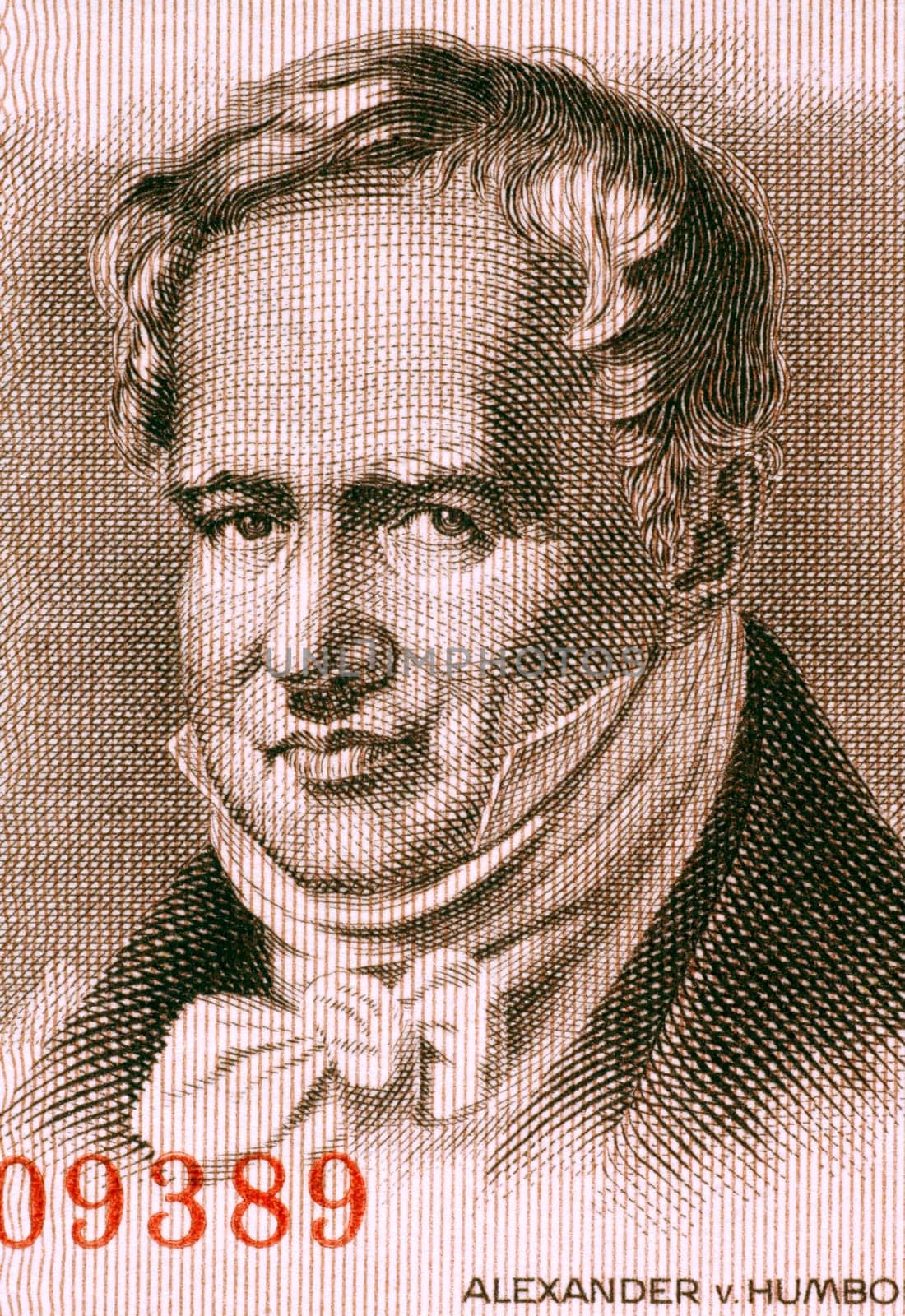 Alexander von Humboldt (1769-1859) on 5 Marks 1954 Banknote from East Germany. Prussian geographer, naturalist and explorer.