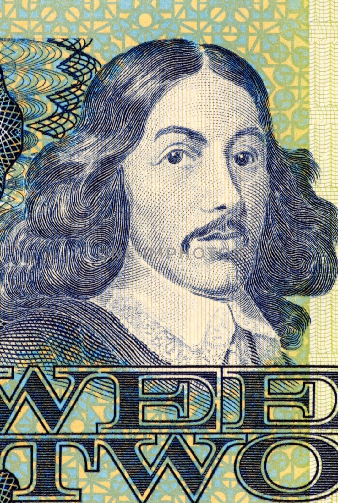 Jan van Riebeeck (1819-1877) on 2 Rand 1983 Banknote from South Africa. Dutch colonial administrator and founder of Cape Town.