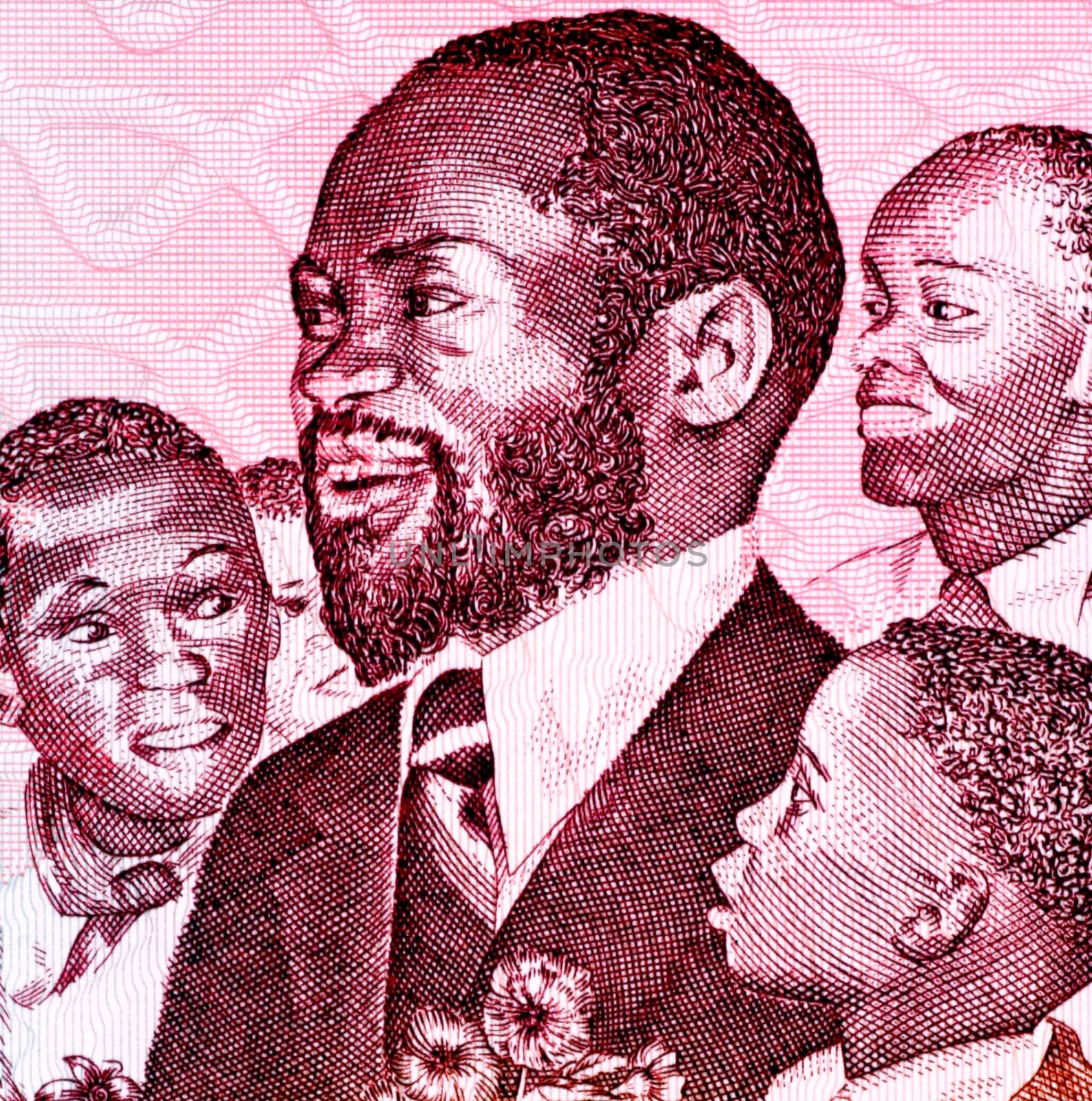 Samora Machel (1933-1986) on 1000 Meticais 1989 Banknote from Mozambique. Mozambican military commander, revolutionary socialist leader and President of Mozambique during 1975-1986.
