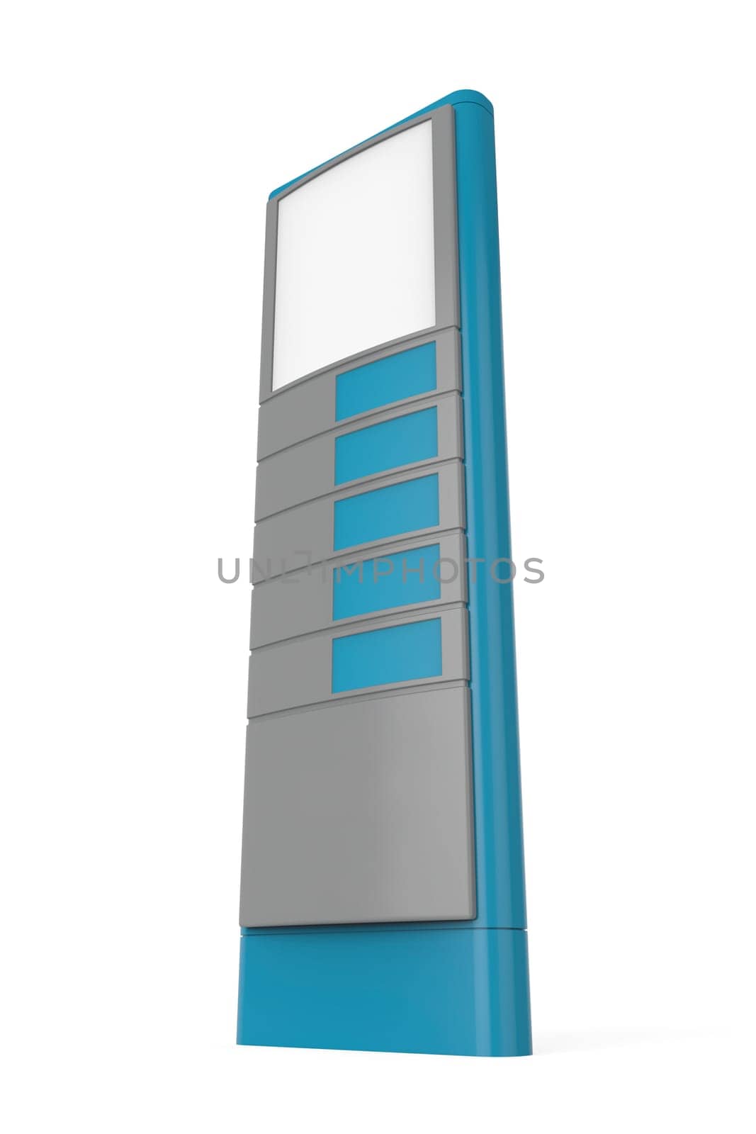 Empty petrol station sign on white background