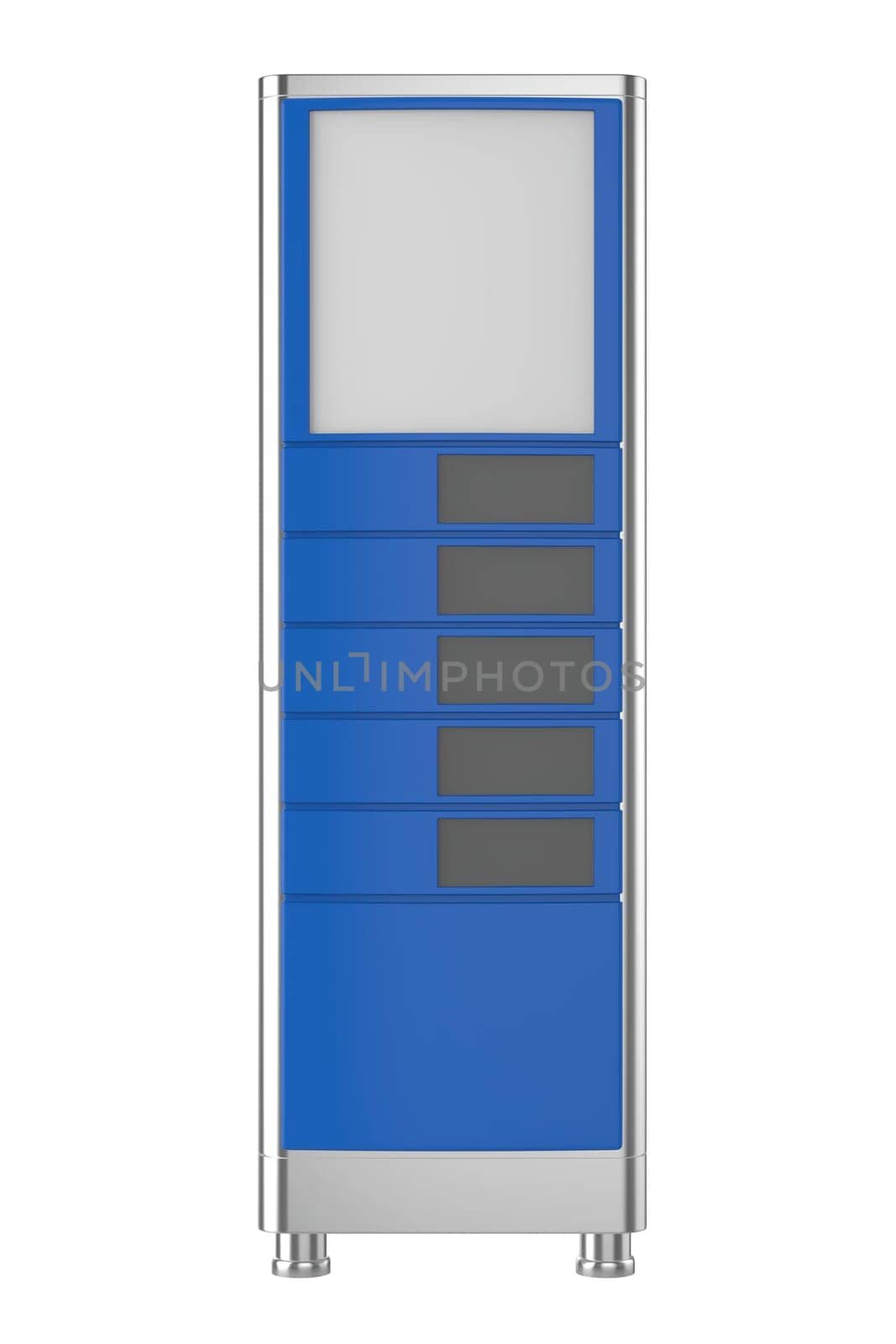 Front view of blank petrol station sign, isolated on white
