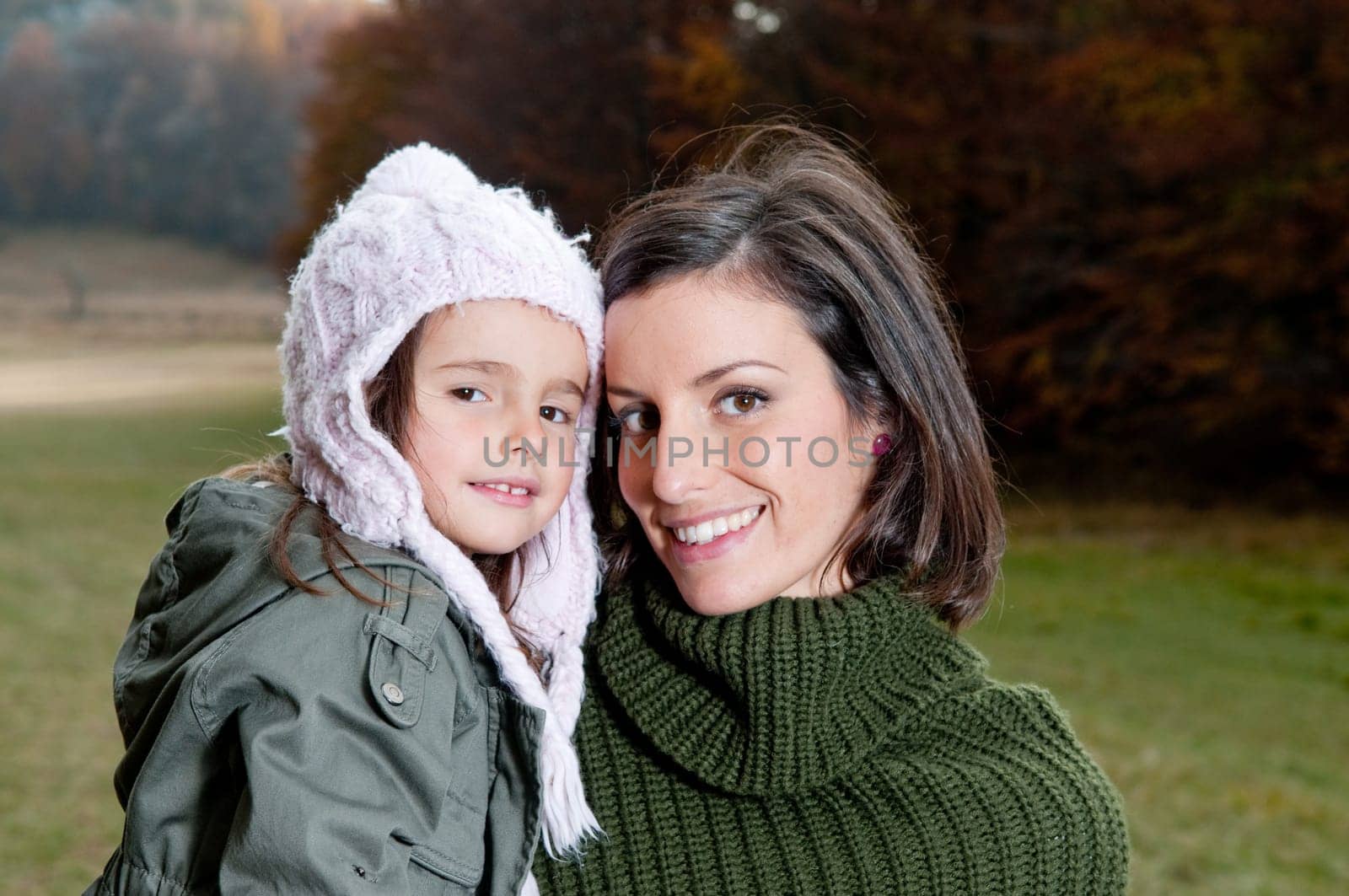 Happy mother and daughter in nature