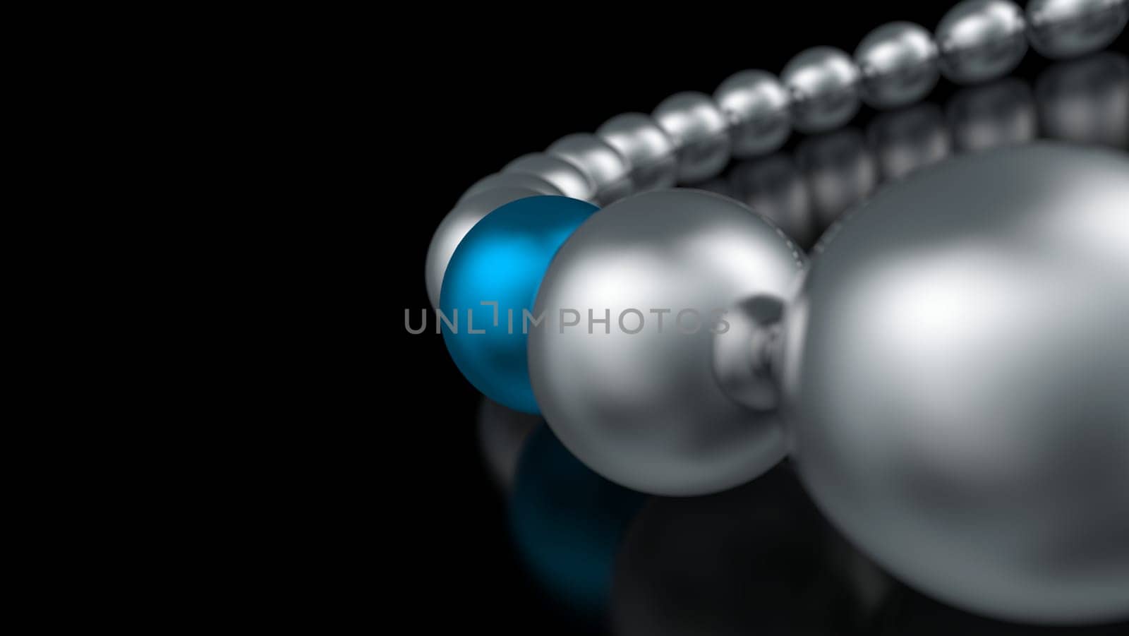 3D Balls in a Circle - Blue Silver 01