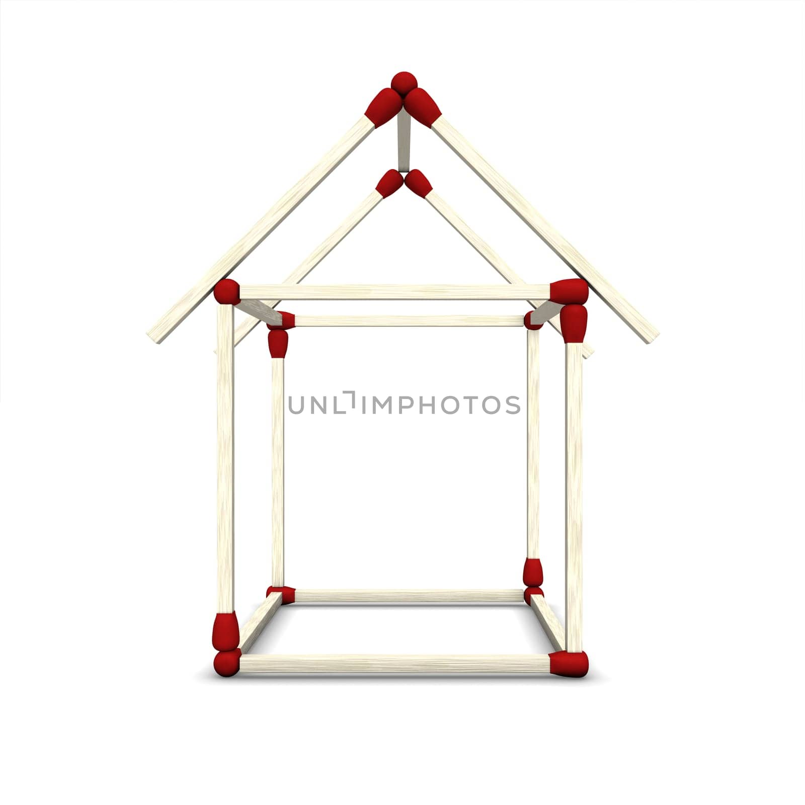 Dream house construction made of matches 2