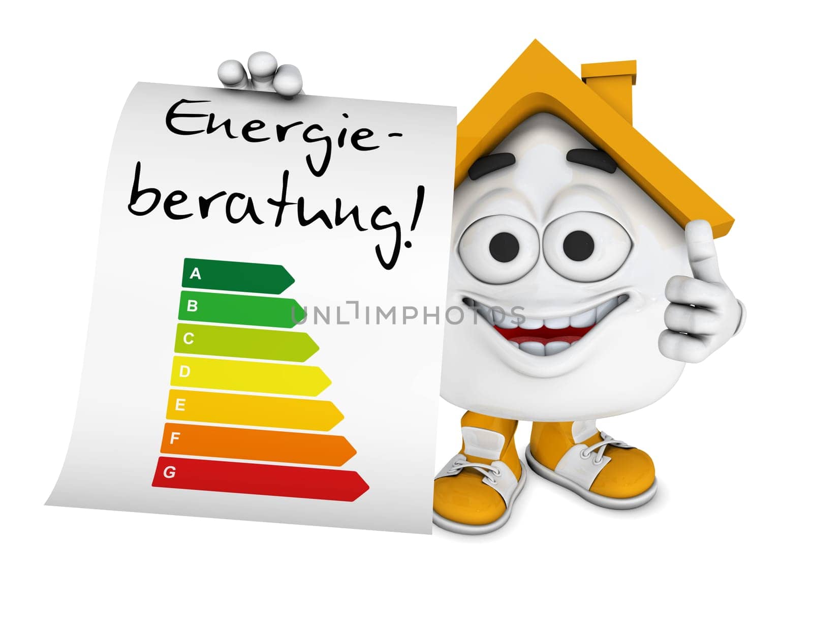 Small 3D House Orange - Energy Consulting Concept 1