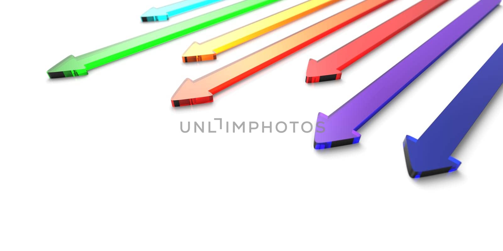 Colorful 3D Arrows Isolated 4