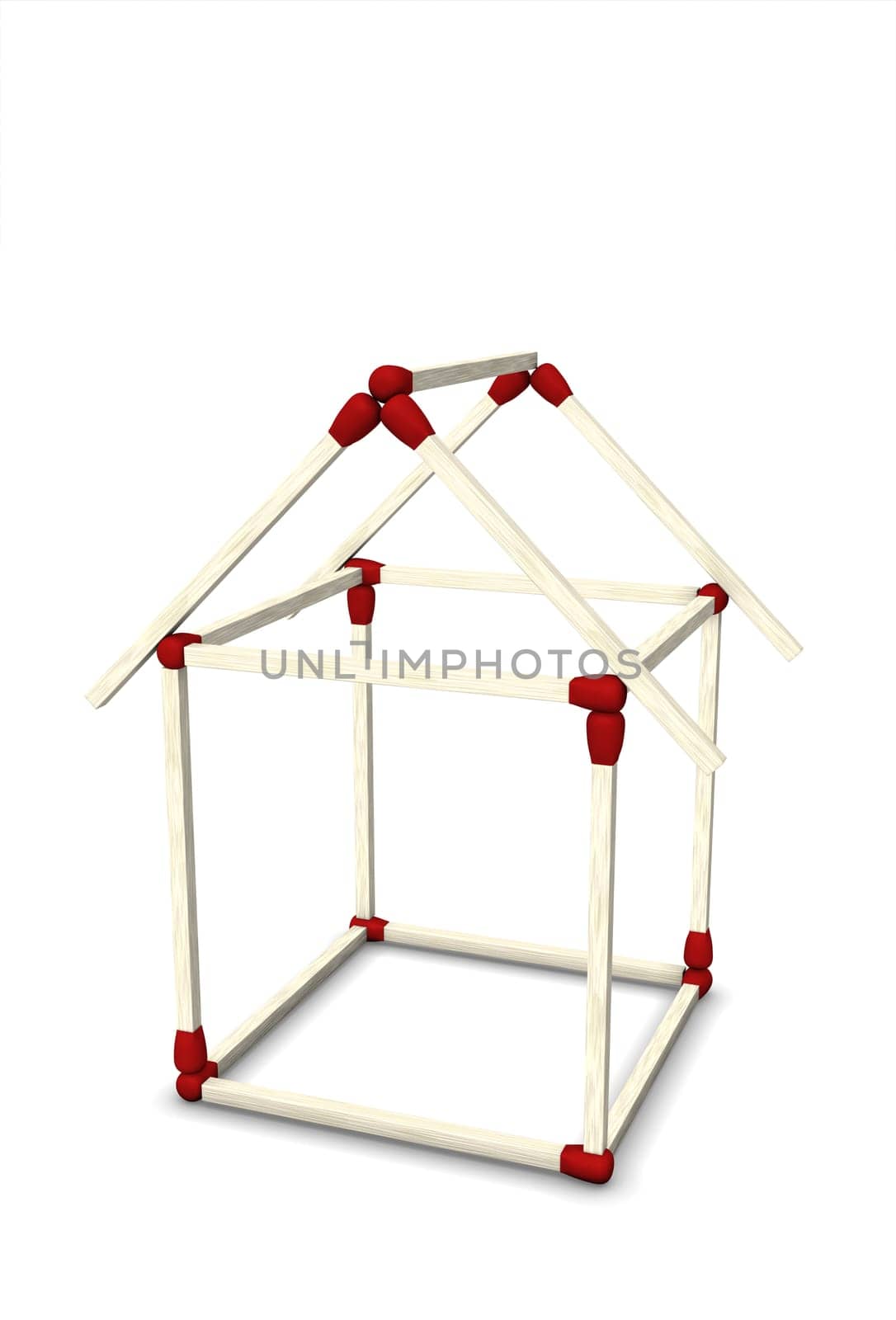Small house made of matches