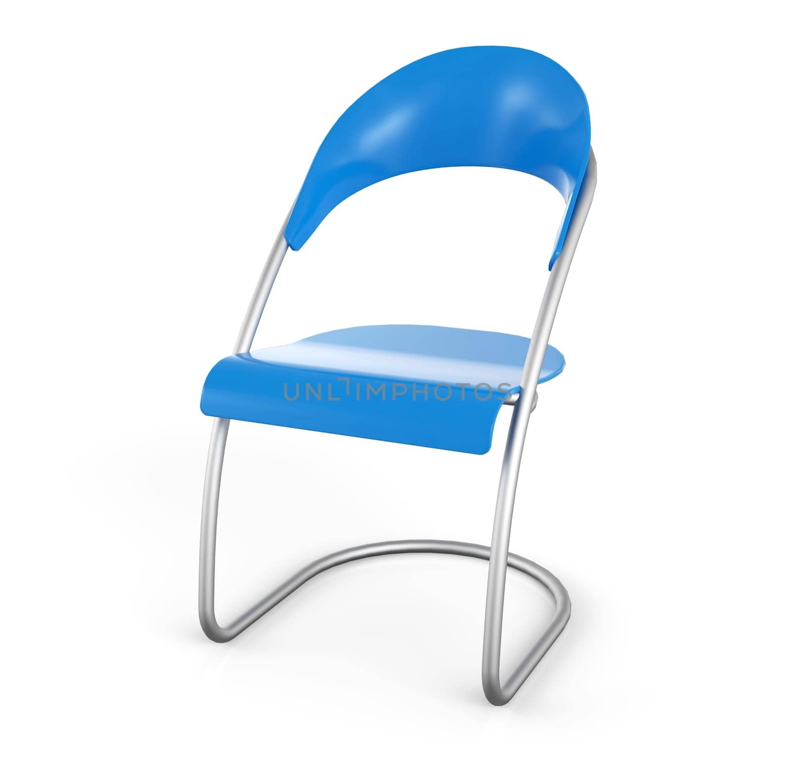 Visitor Chair Blue in 3D