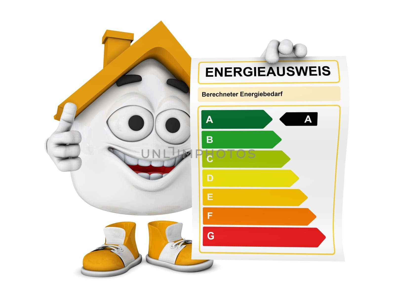 Small 3D House Orange - Energy Performance Certificate Concept 2
