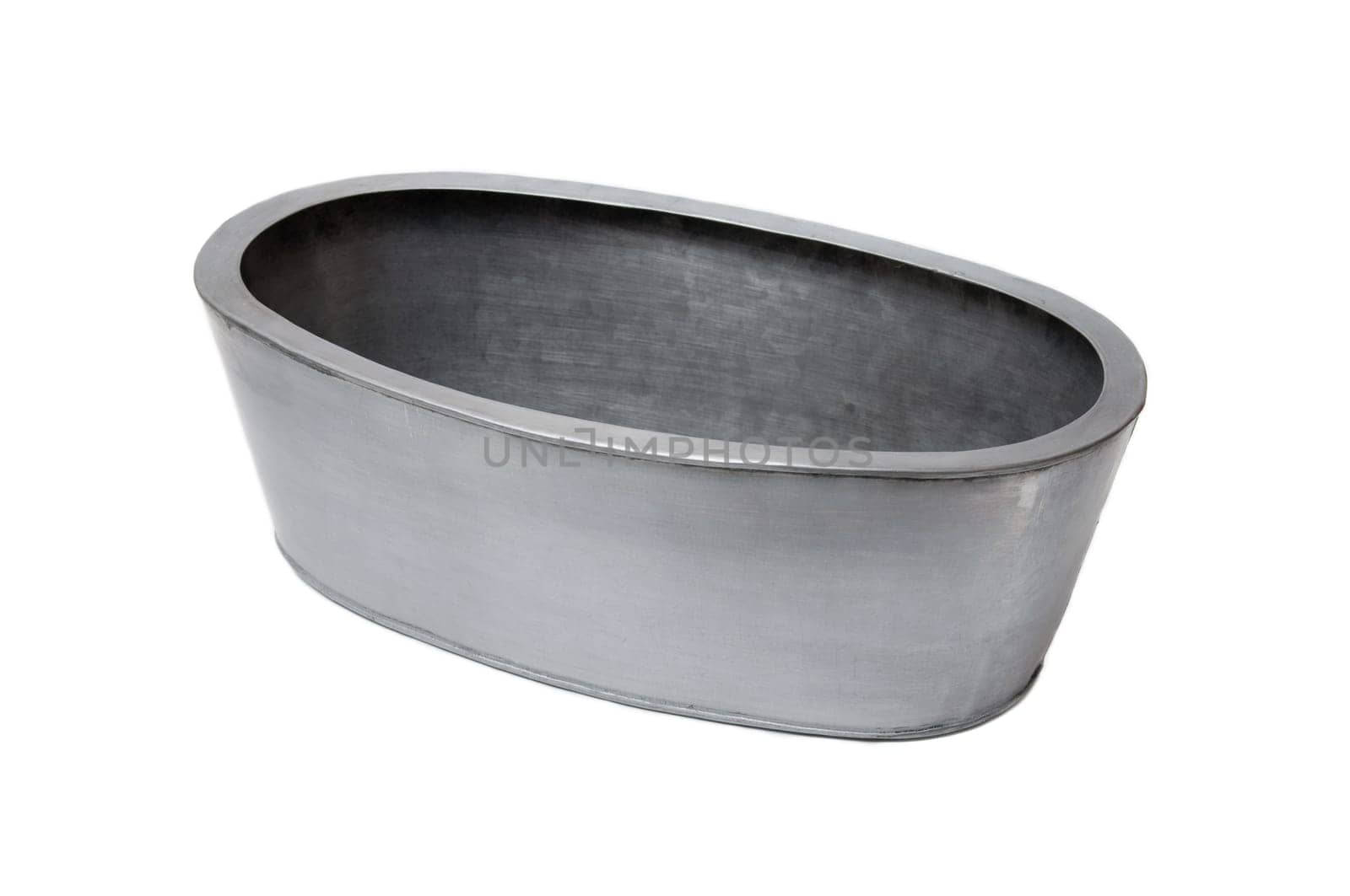 Metal tin pot isolated on white
