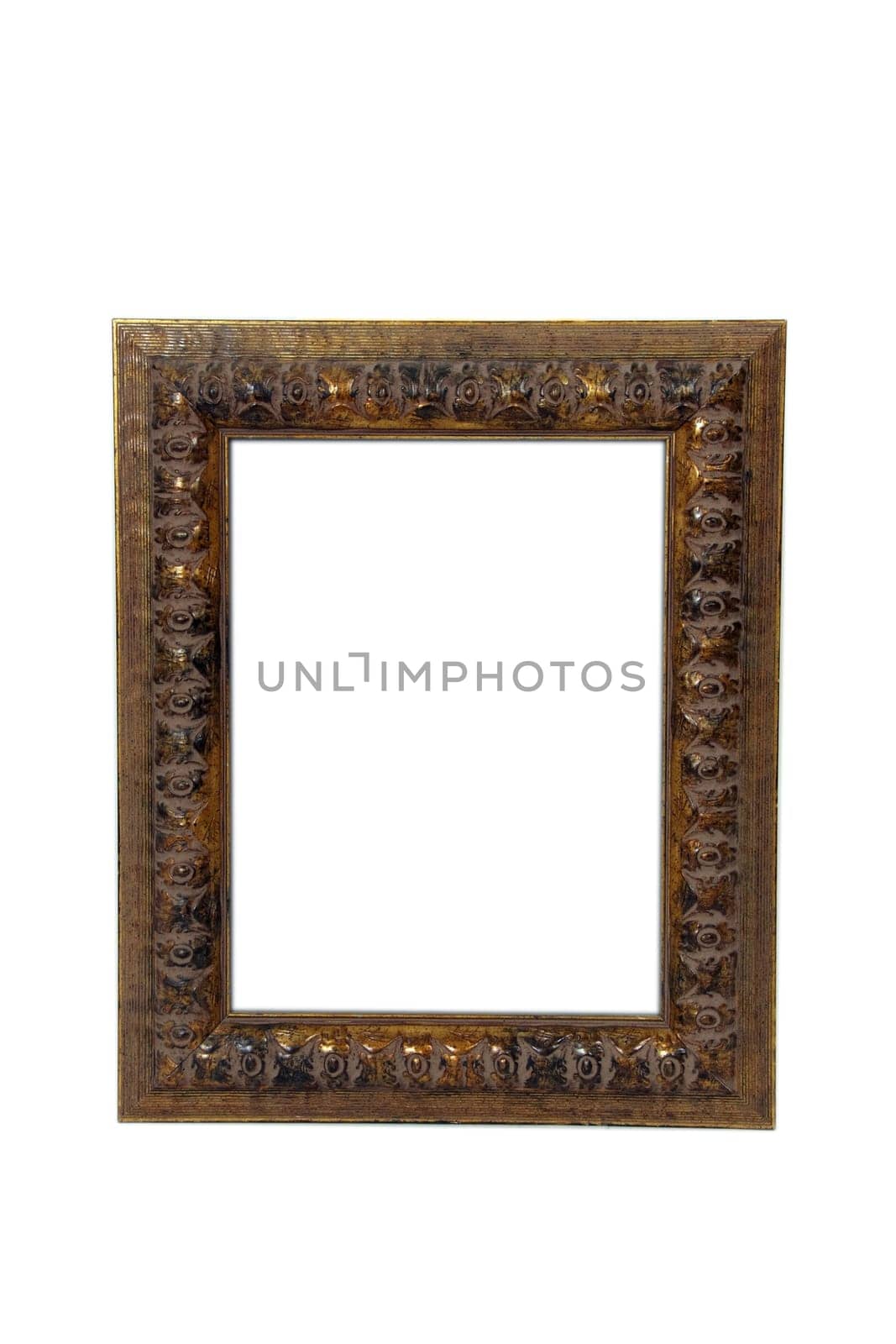 Vintage artwork frame isolated on white