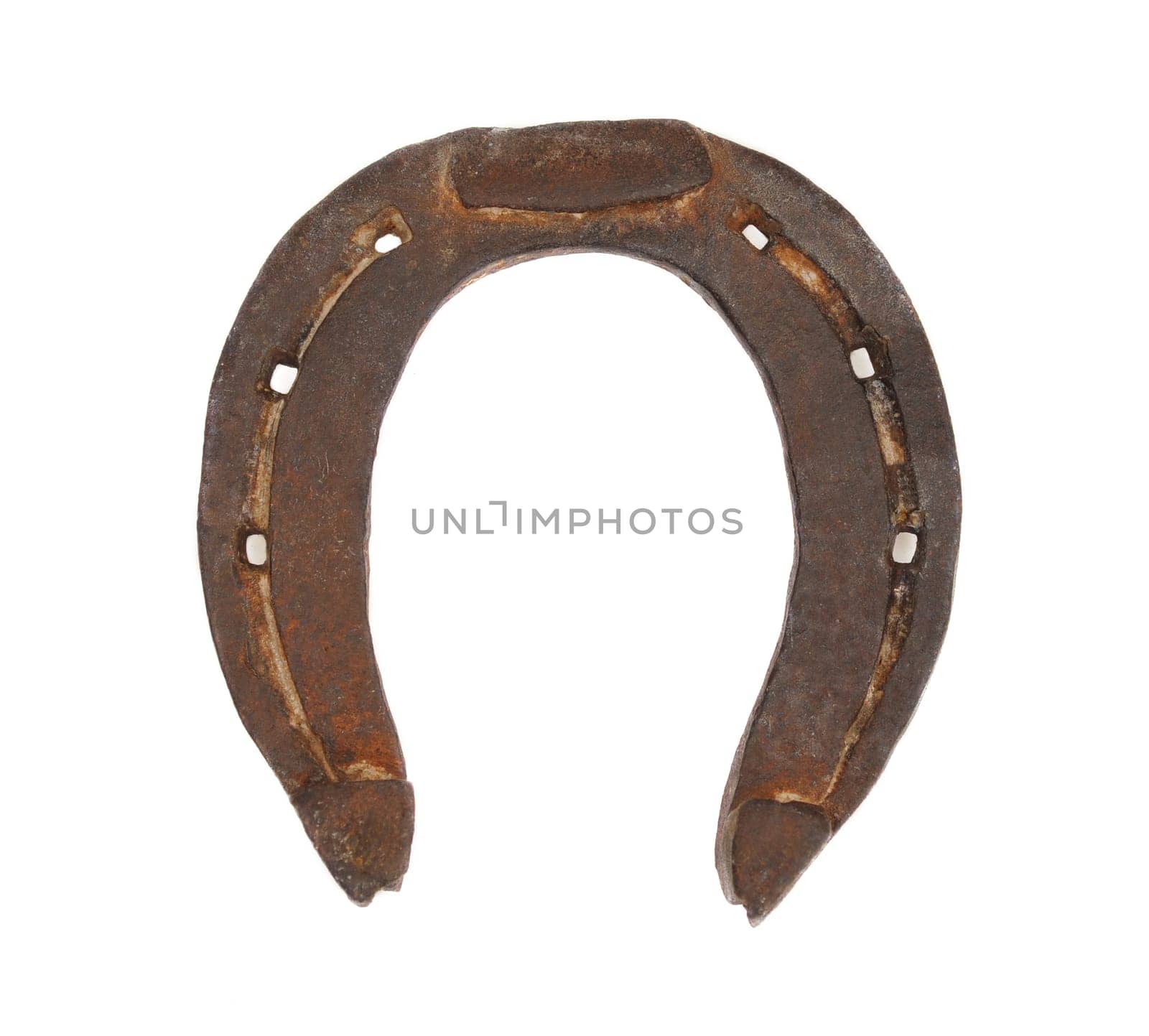 Vintage horshoe isolated on white