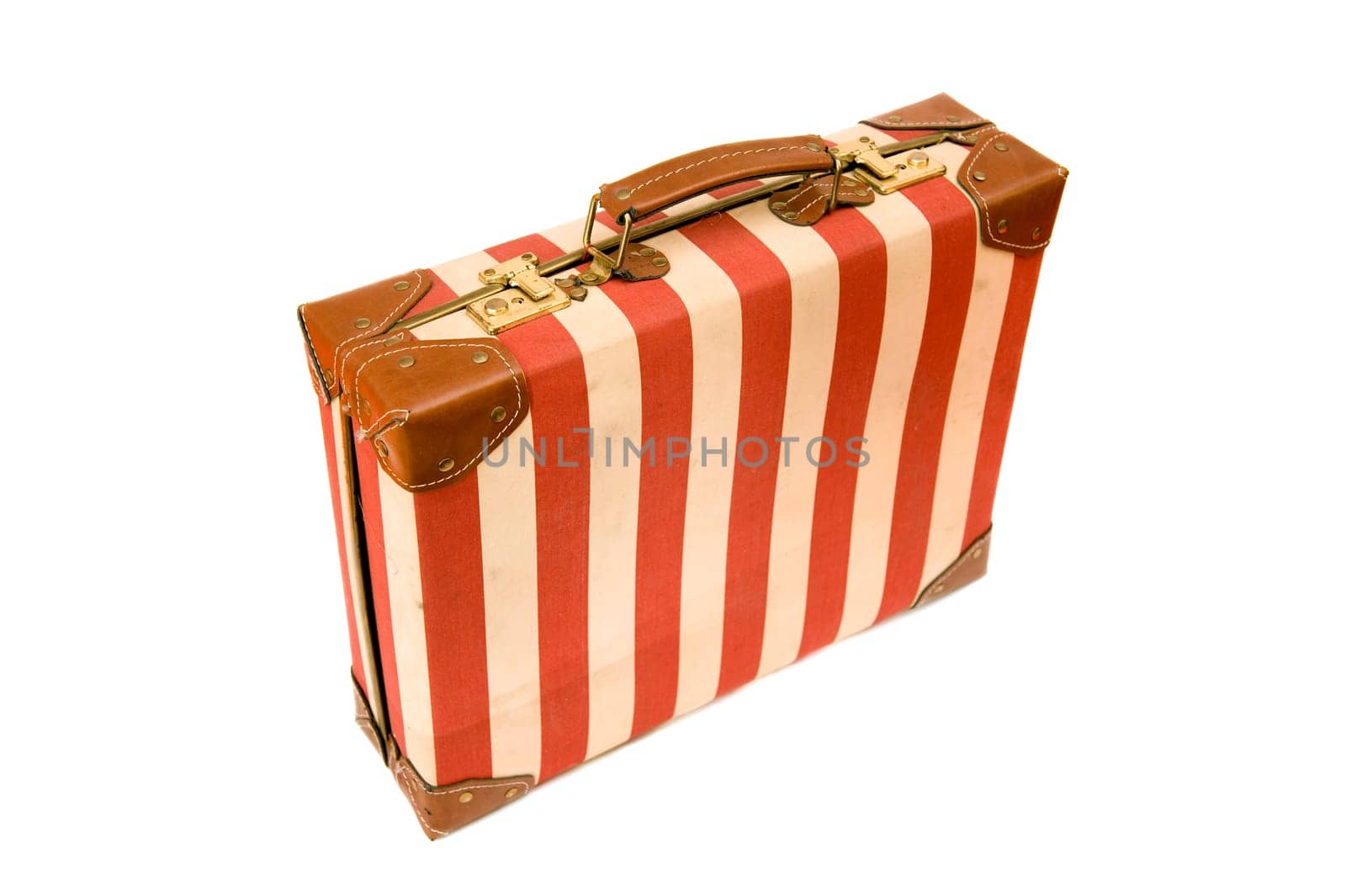 Vintage suitcase isolated on white