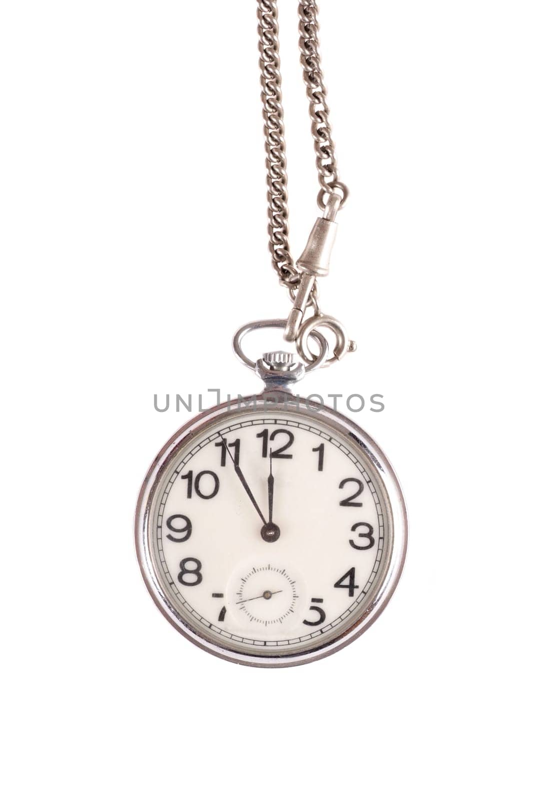 Vintage pocket watch isolated on white