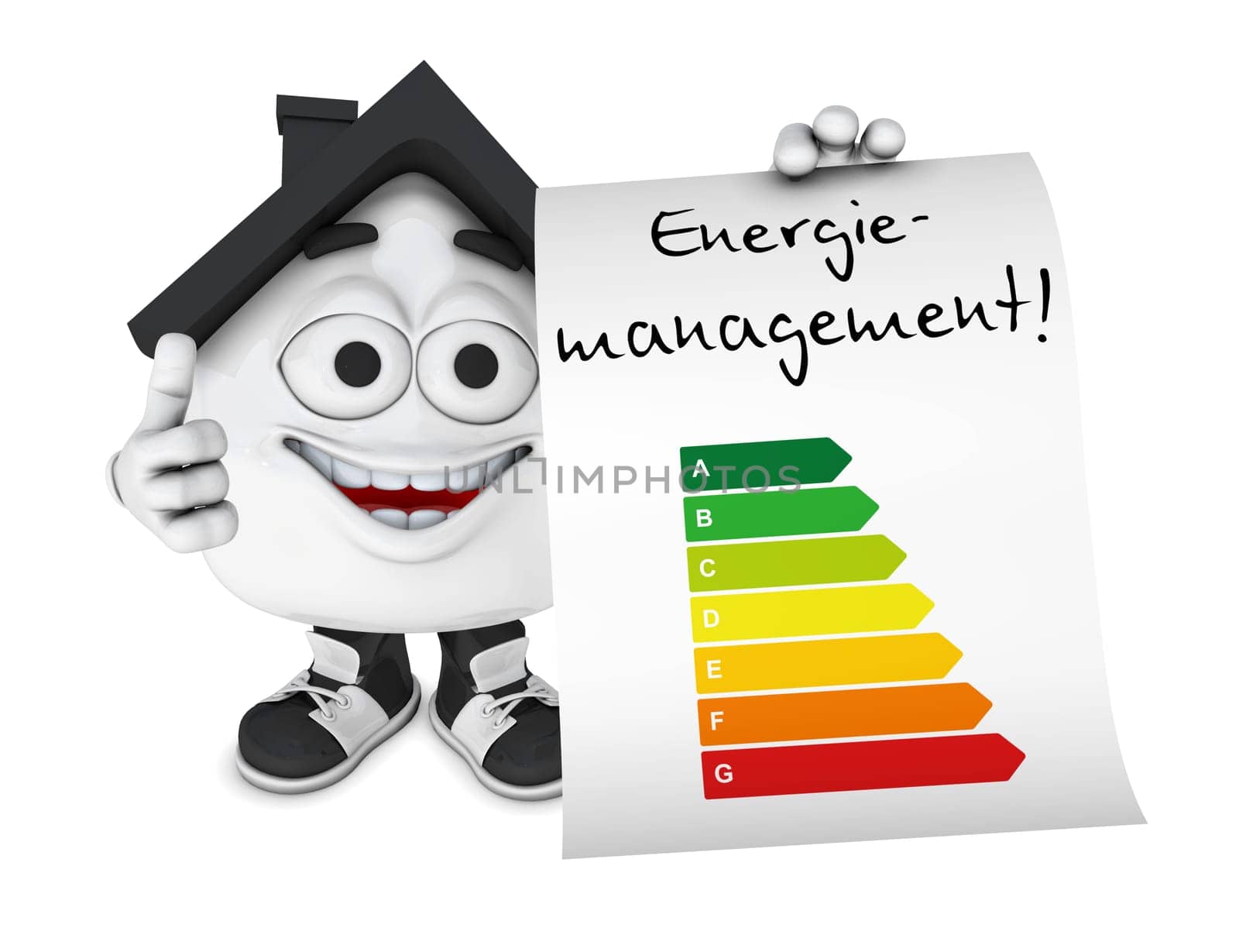 Small 3D House Black - Energy Management Concept 1