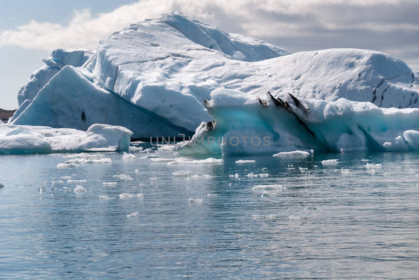 icebergs on the Jokulsarlon lake in Iceland
