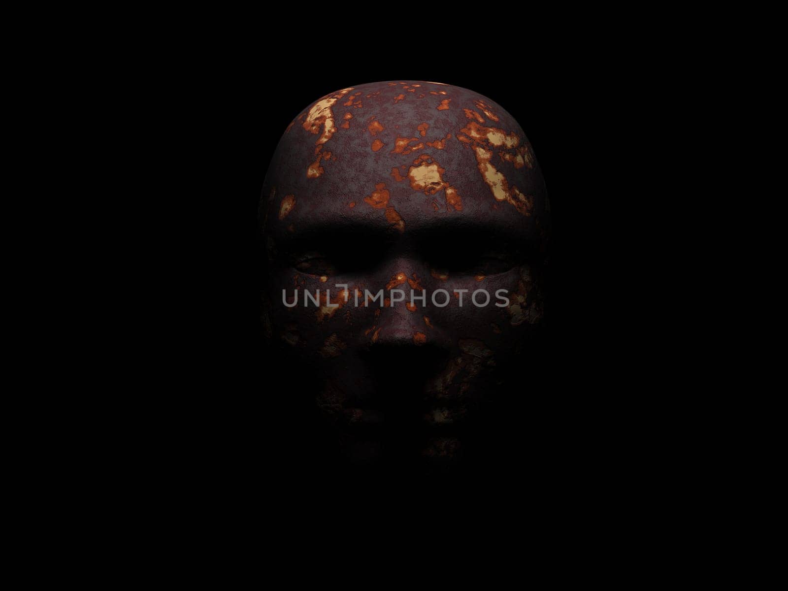 Abstract illustration on the topic of communication - head - rust