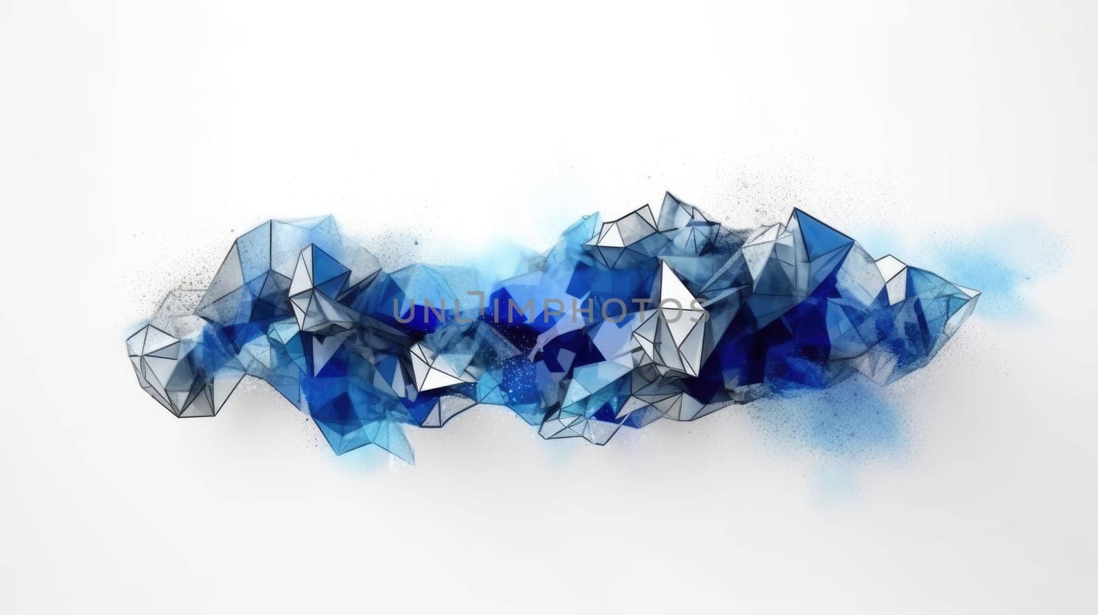 Abstract watercolor artwork mixed with buzzy geometric shapes for background of social media banner generative AI image