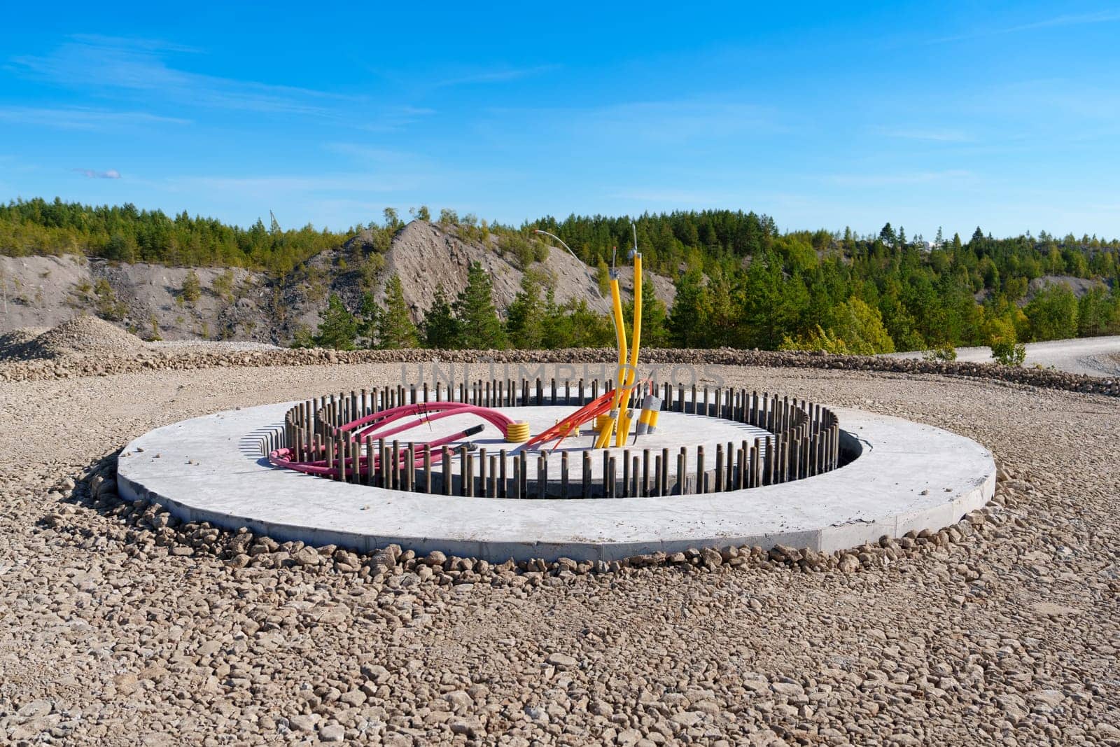 Building Concrete Foundation for Wind Turbine: Developing a Wind Electric Turbine Park by PhotoTime