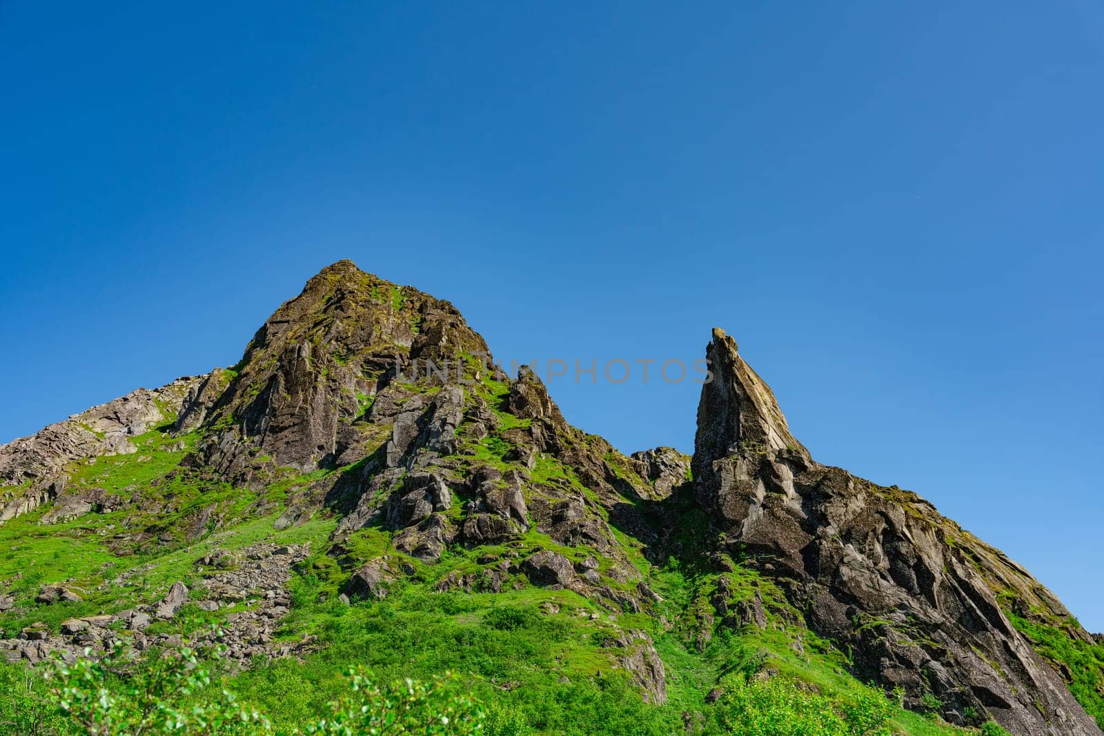 Djevelporten or Devils gate in Floya mountain hiking trail. Norway activity famous places by PhotoTime