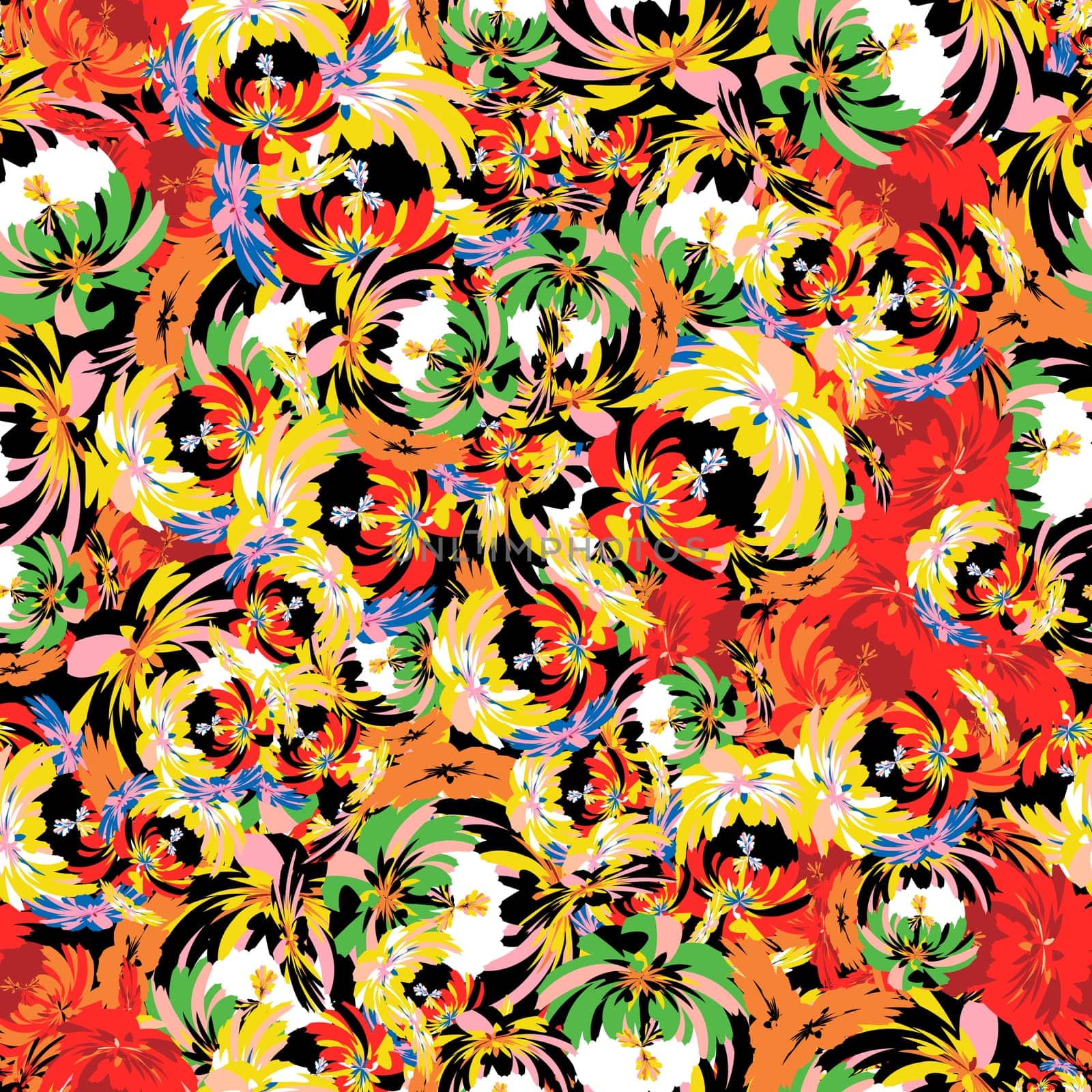 Seamless floral composition in colors