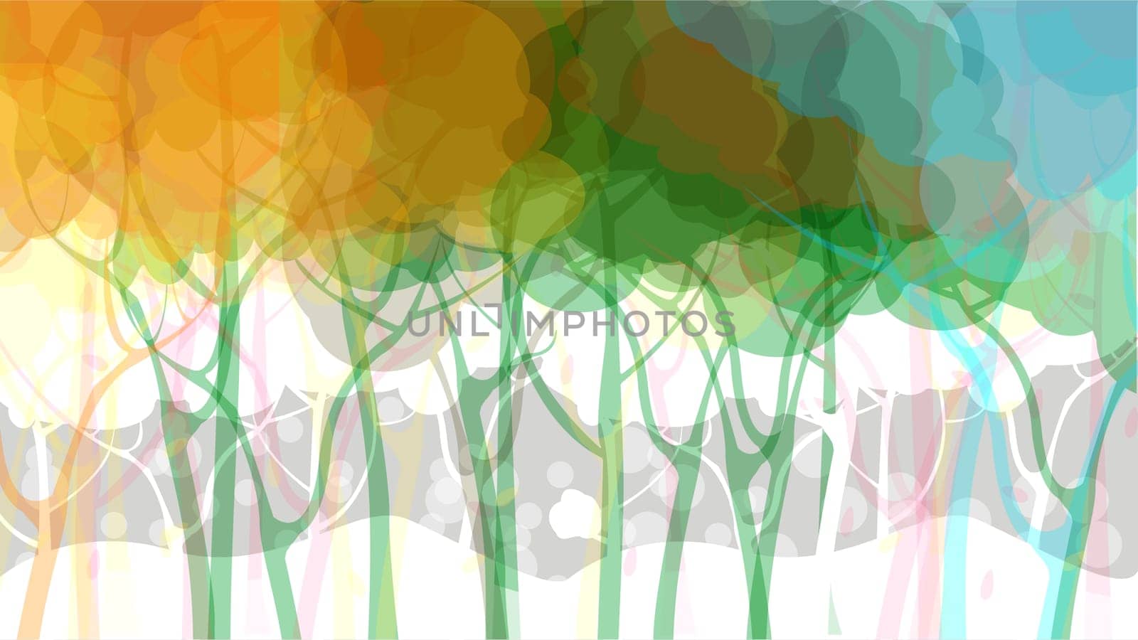 Fantasy forest landscape, abstract art