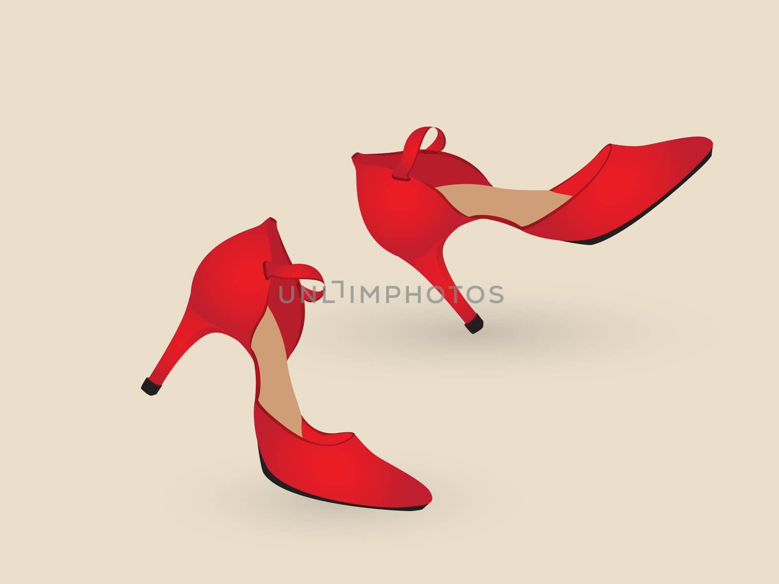 A pair of tango shoes dancing
