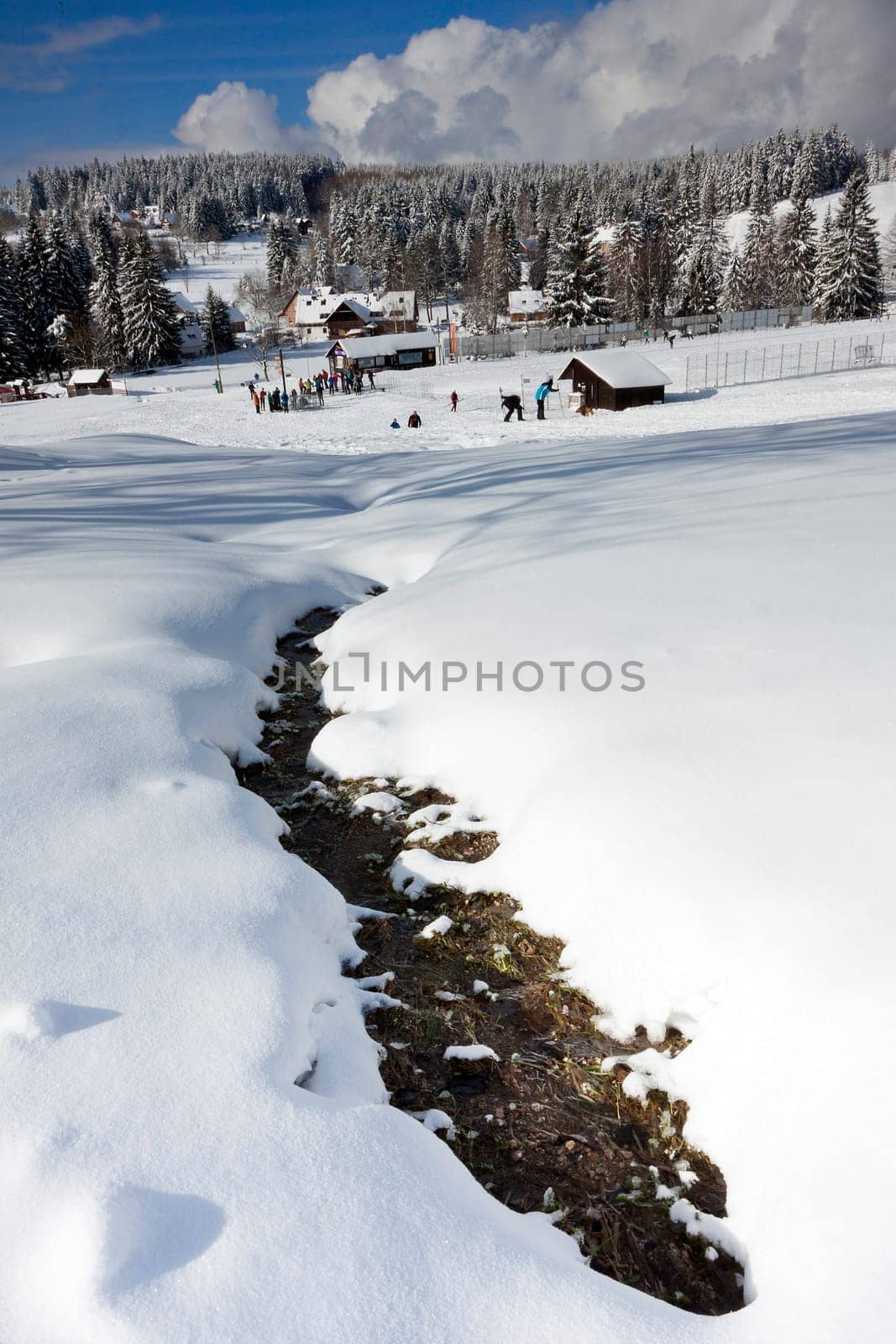 Czech Republic - Bedrichov in winter - mountains Jizerske hory (Jizerske mountains)