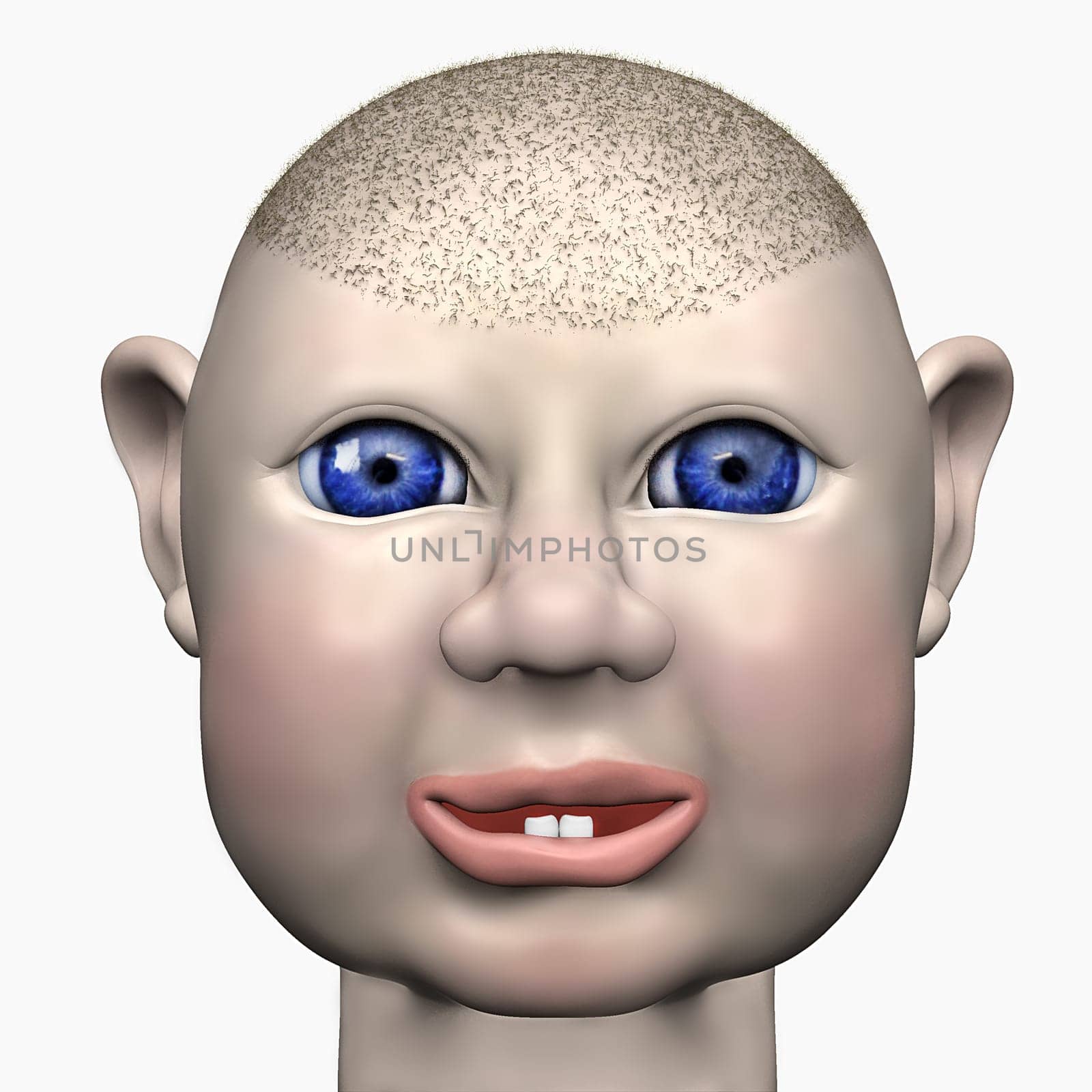 Baby looking into the live with wide eyes