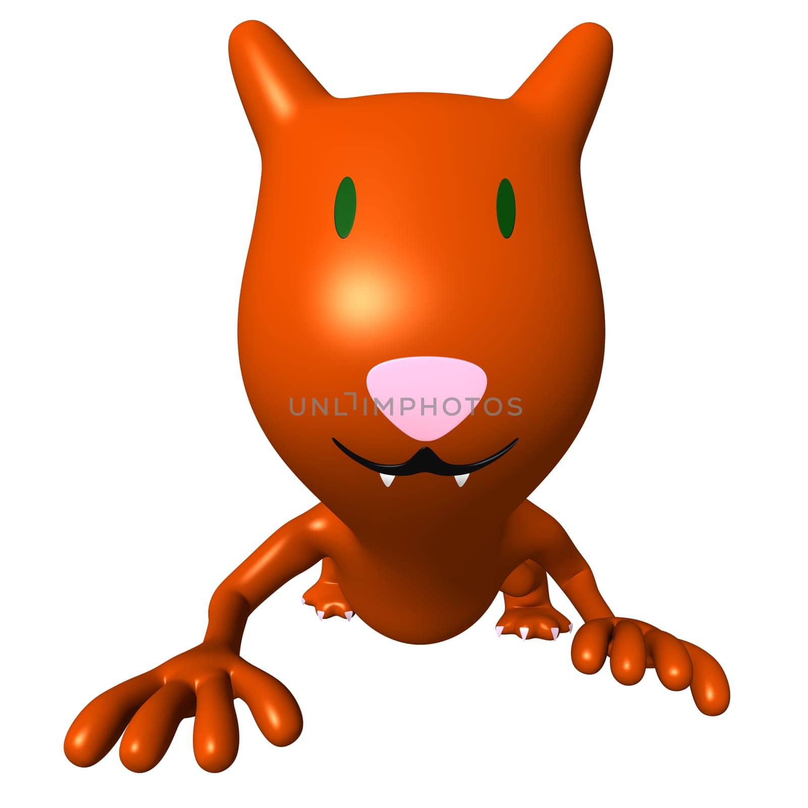 Front view carved cat on prepeared for sprint
